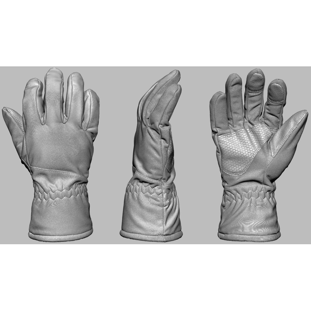 Winter Gloves 3D Model – Low Poly Game Asset, FBX & OBJ Formats - View 15
