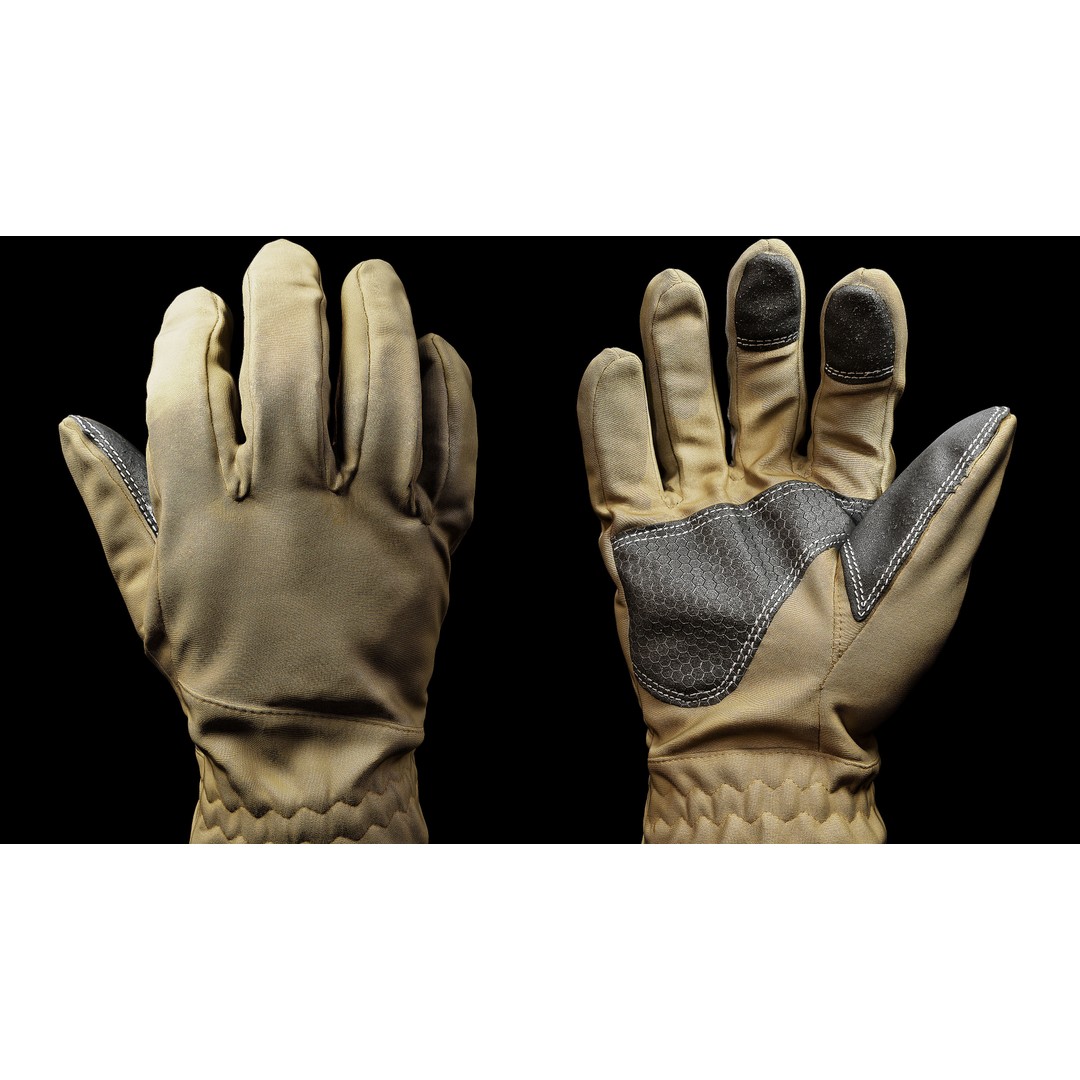 Winter Gloves 3D Model – Low Poly Game Asset, FBX & OBJ Formats - View 5