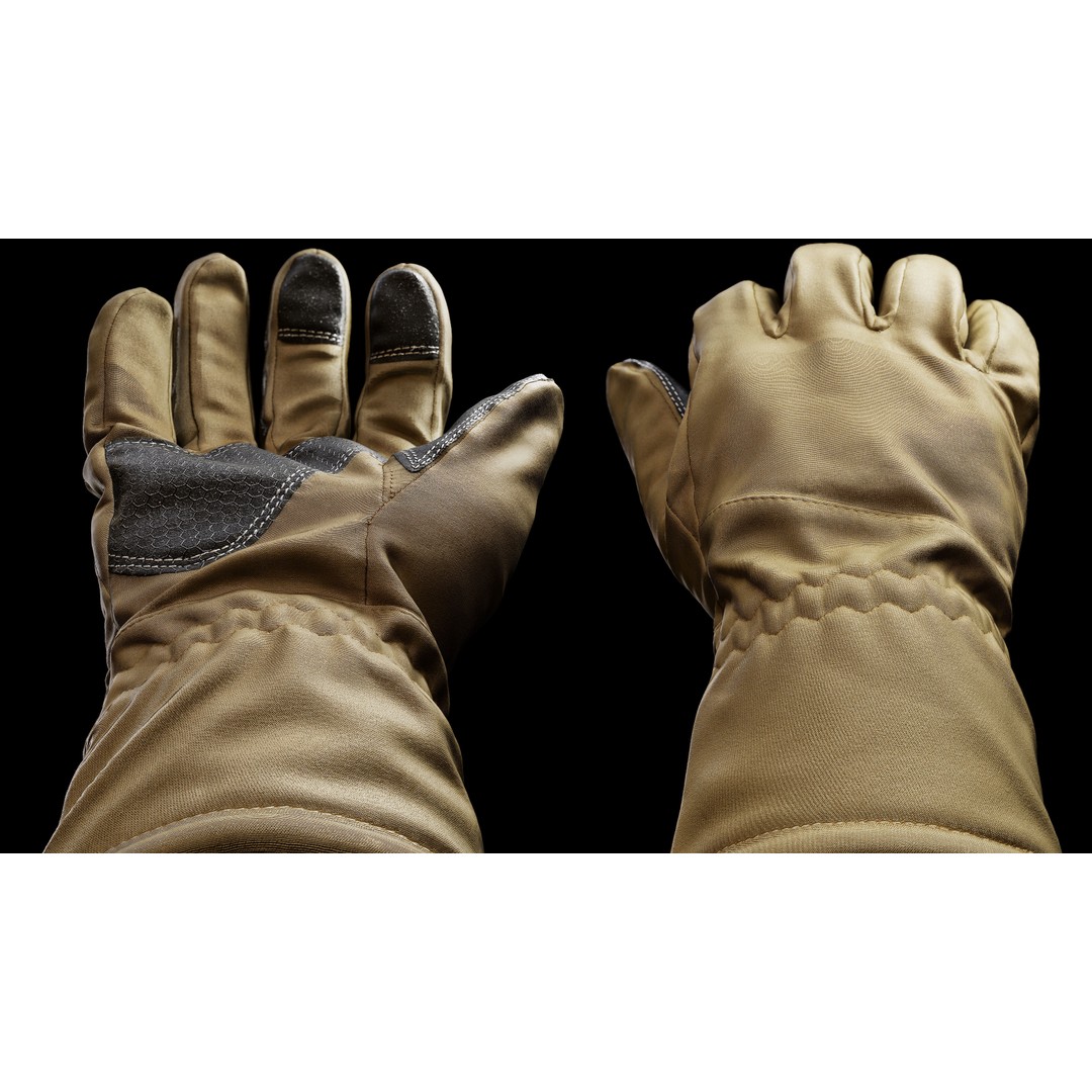 Winter Gloves 3D Model – Low Poly Game Asset, FBX & OBJ Formats - View 6