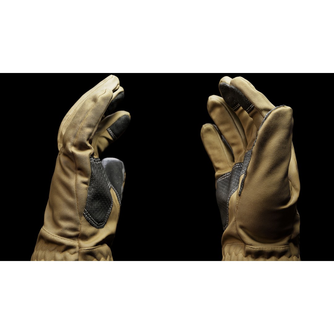 Winter Gloves 3D Model – Low Poly Game Asset, FBX & OBJ Formats - View 7
