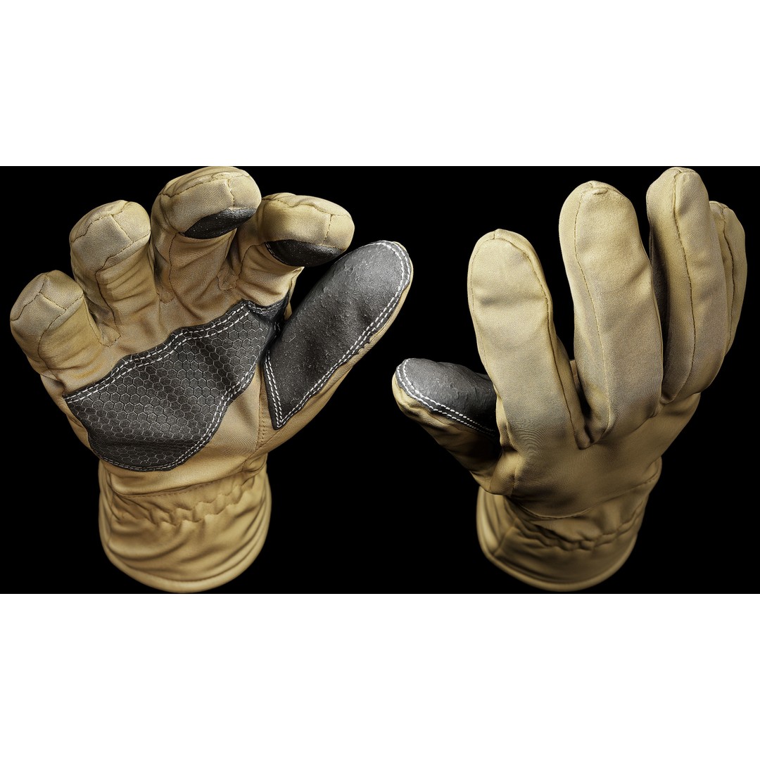 Winter Gloves 3D Model – Low Poly Game Asset, FBX & OBJ Formats - View 8