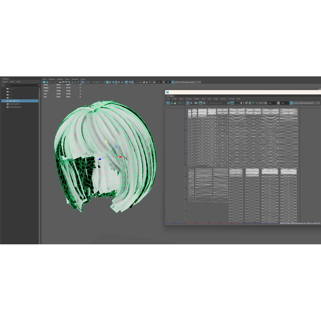 Bob Female Hair 3D Model – Low Poly Game Asset, FBX, PBR - View 9