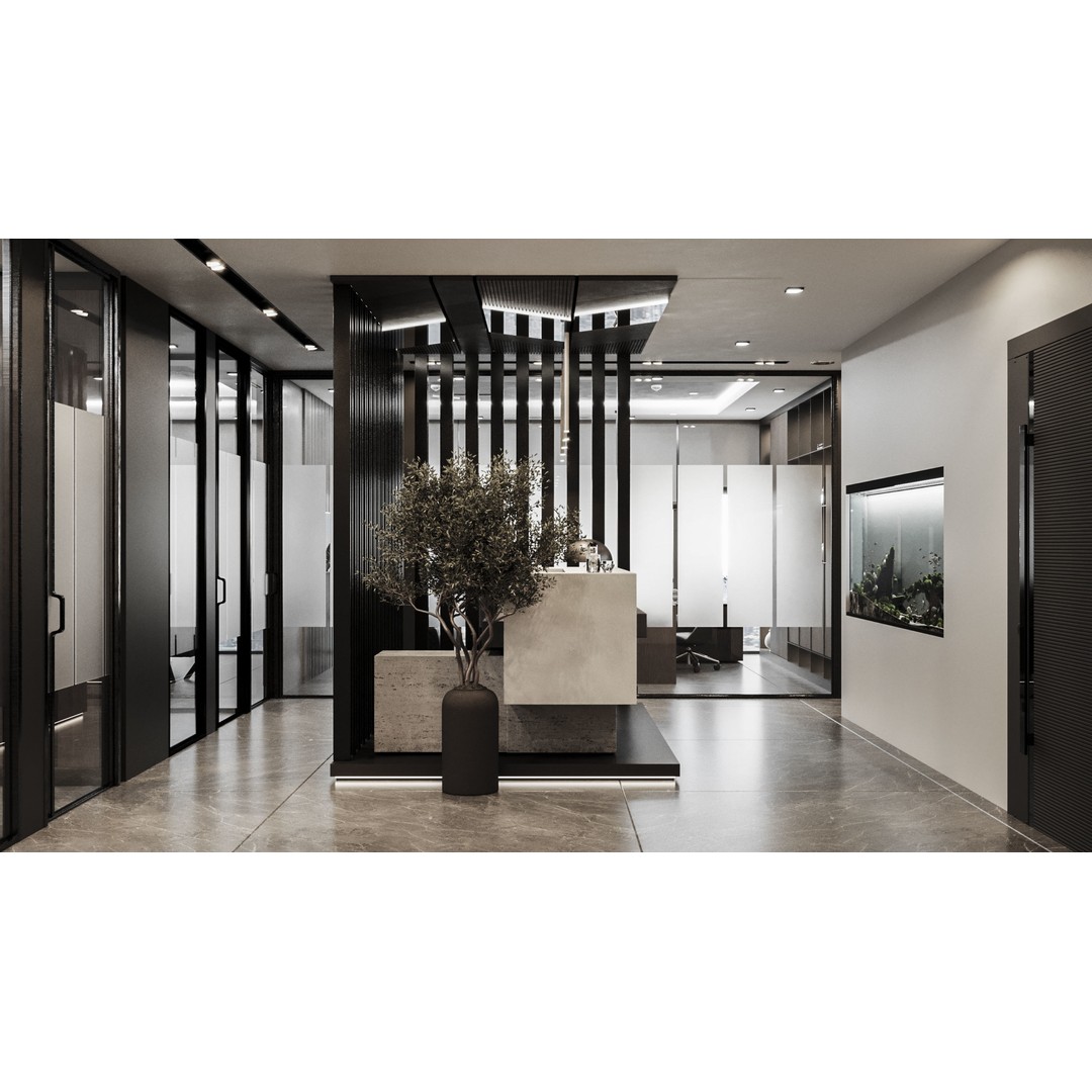 Modern Office 3D Model – Contemporary Interior Design, FBX, OBJ