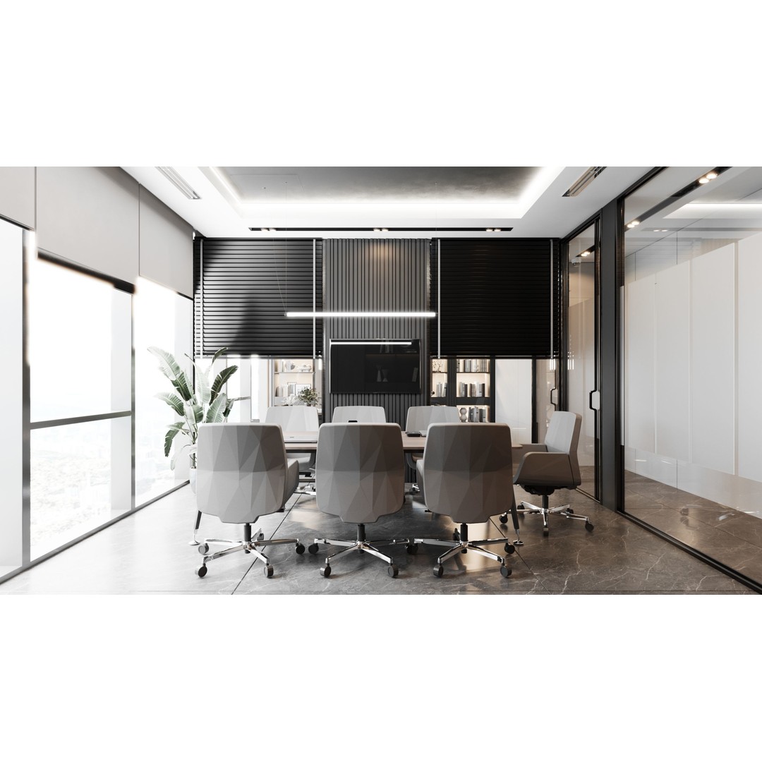 Modern Office 3D Model – Contemporary Interior Design, FBX, OBJ - View 11