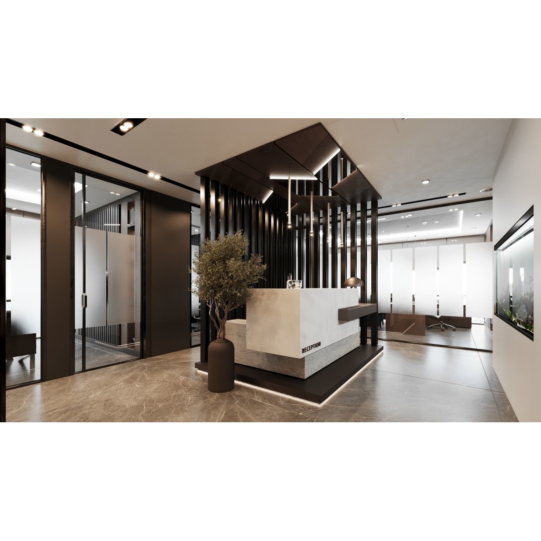 Modern Office 3D Model – Contemporary Interior Design, FBX, OBJ - View 16