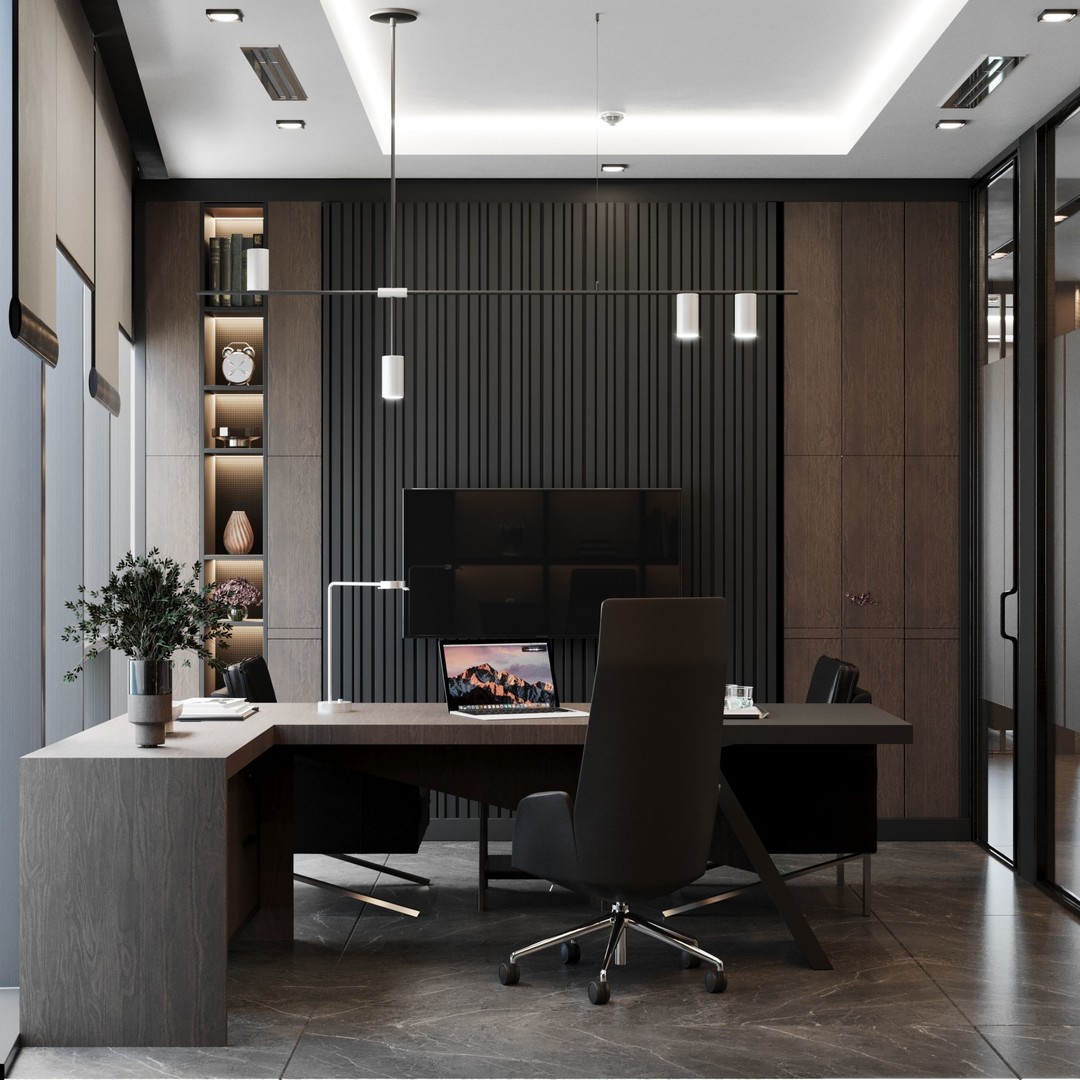 Modern Office 3D Model – Contemporary Interior Design, FBX, OBJ - View 17