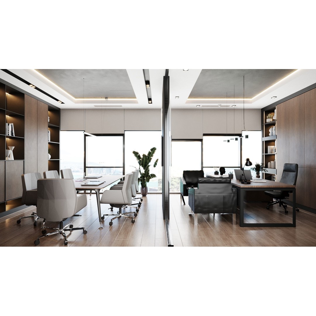 Modern Office 3D Model – Contemporary Interior Design, FBX, OBJ - View 19