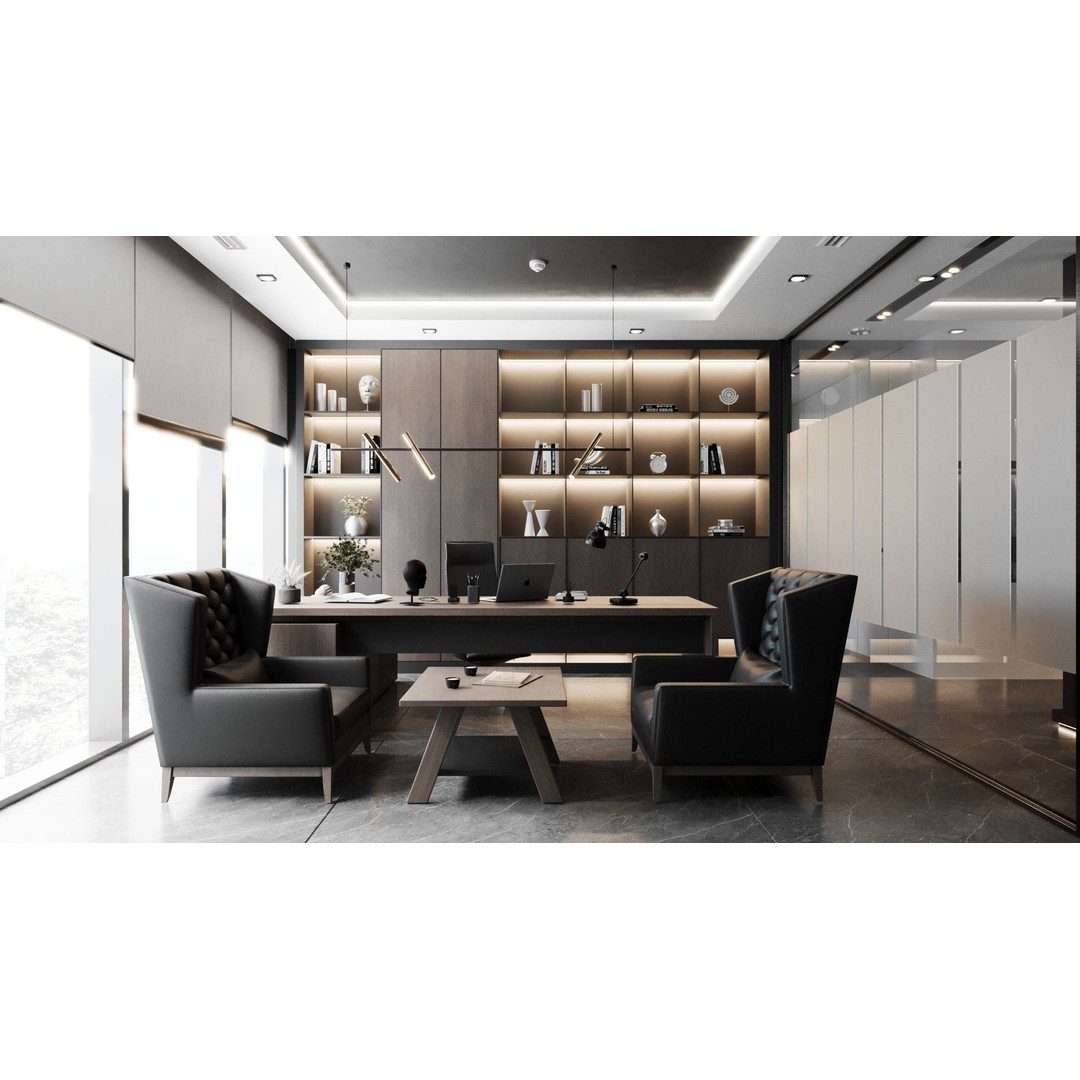 Modern Office 3D Model – Contemporary Interior Design, FBX, OBJ - View 20