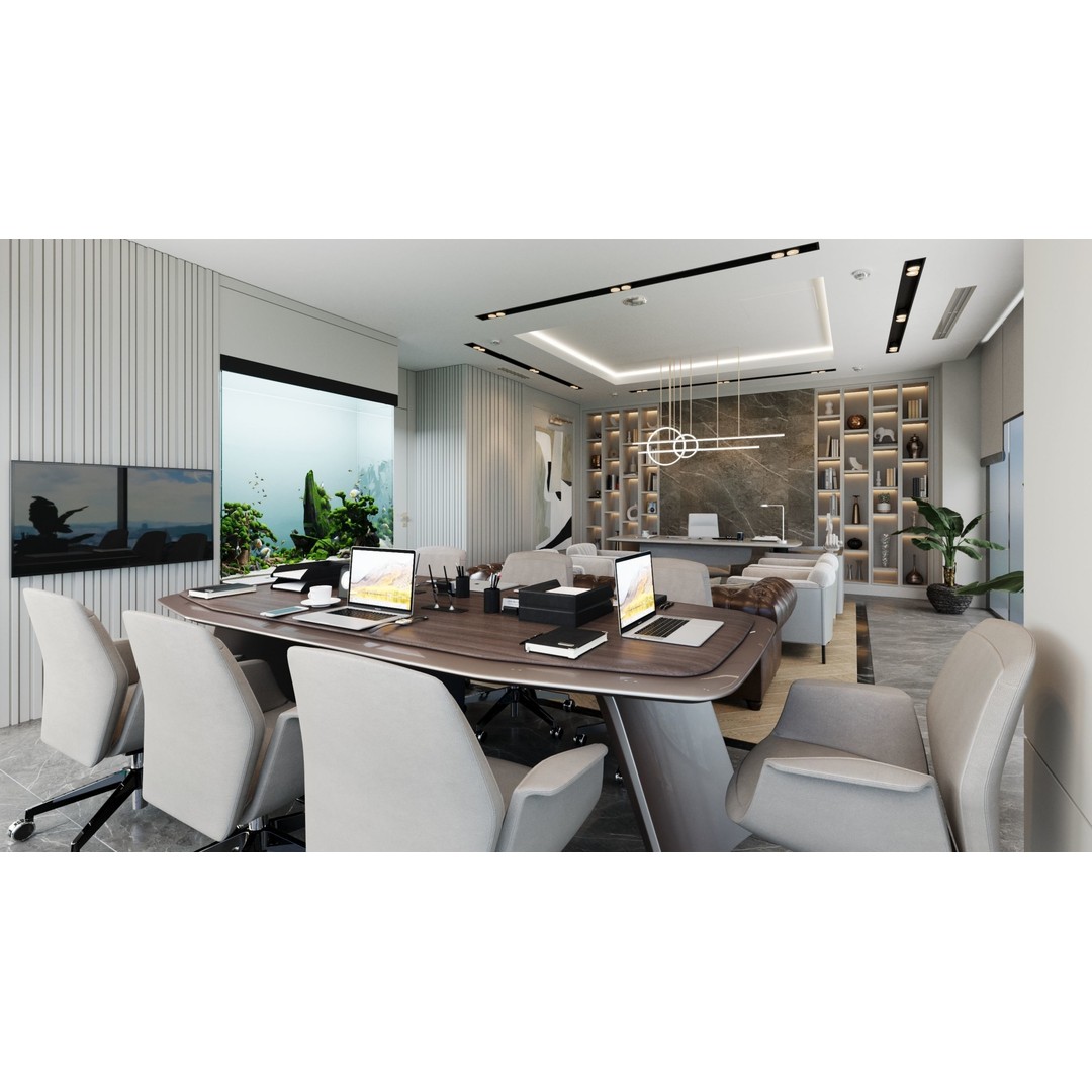 Modern Office 3D Model – Contemporary Interior Design, FBX, OBJ - View 23