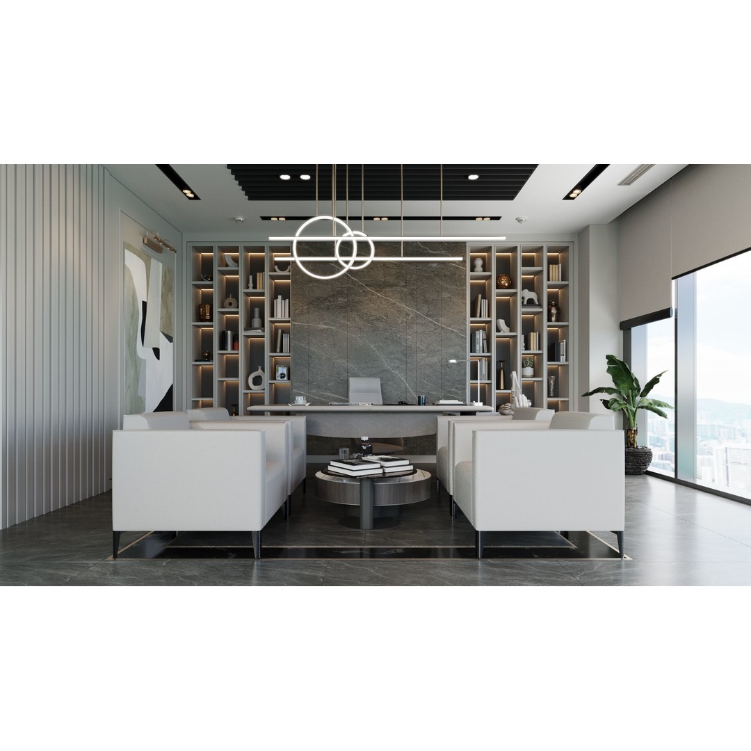 Modern Office 3D Model – Contemporary Interior Design, FBX, OBJ - View 24