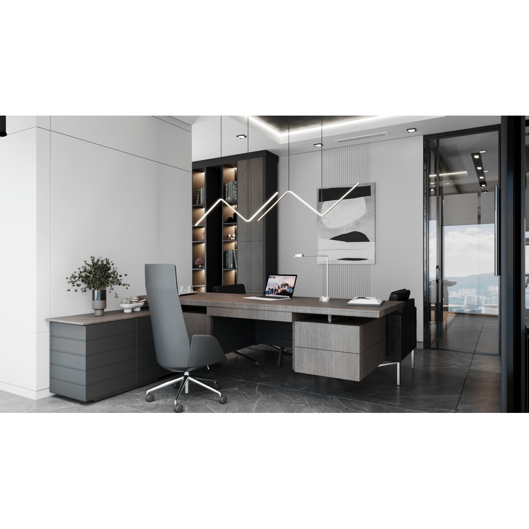 Modern Office 3D Model – Contemporary Interior Design, FBX, OBJ - View 3