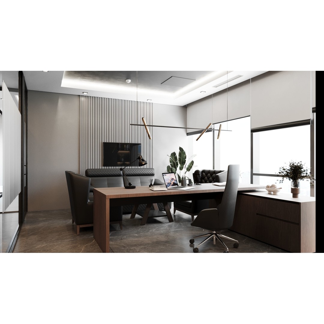 Modern Office 3D Model – Contemporary Interior Design, FBX, OBJ - View 4