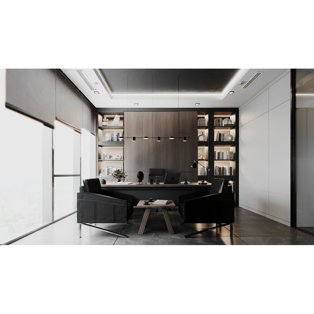 Modern Office 3D Model – Contemporary Interior Design, FBX, OBJ - View 5