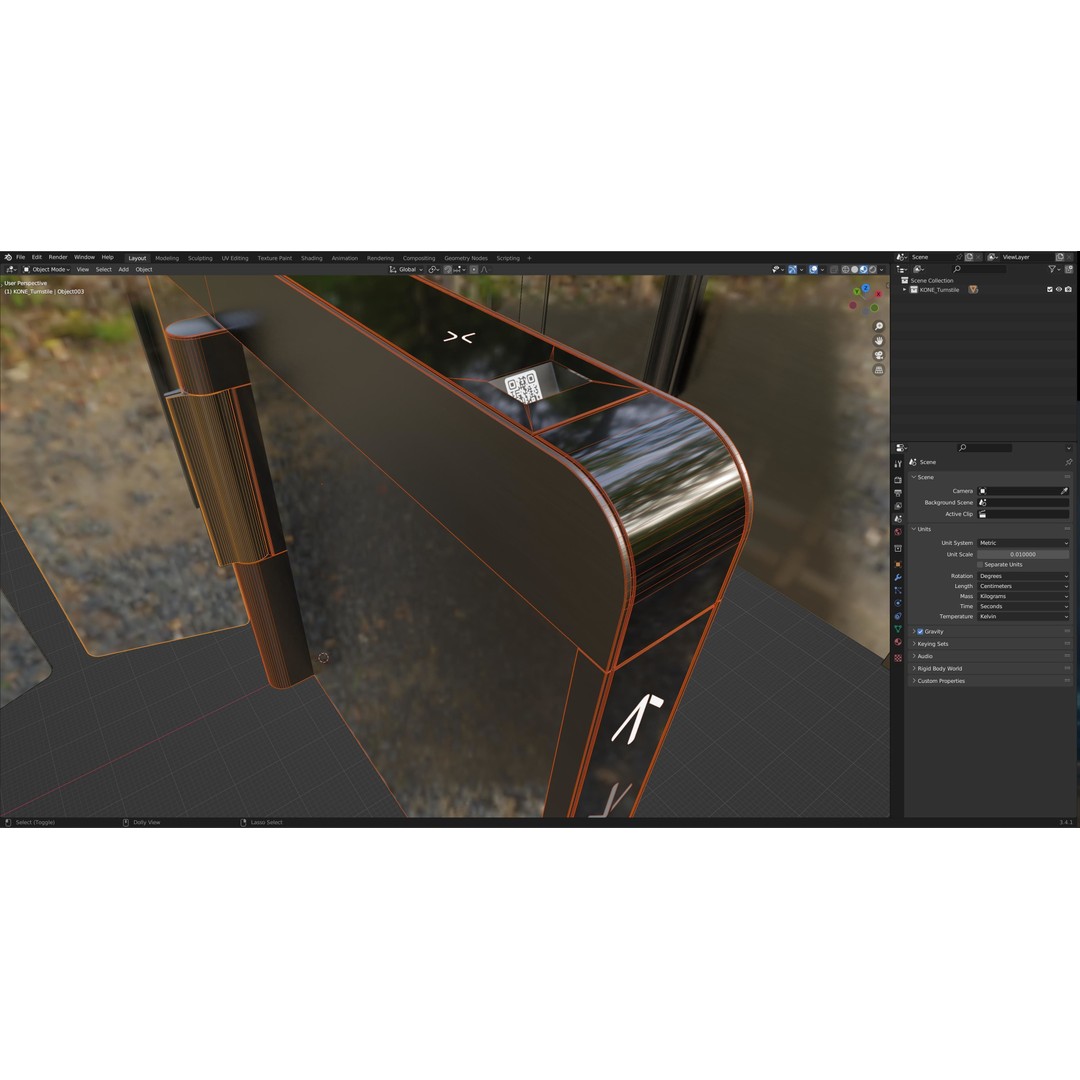 Kone Turnstile 1000 3D Model – High Detail Security Fixture, FBX, Blender - View 10