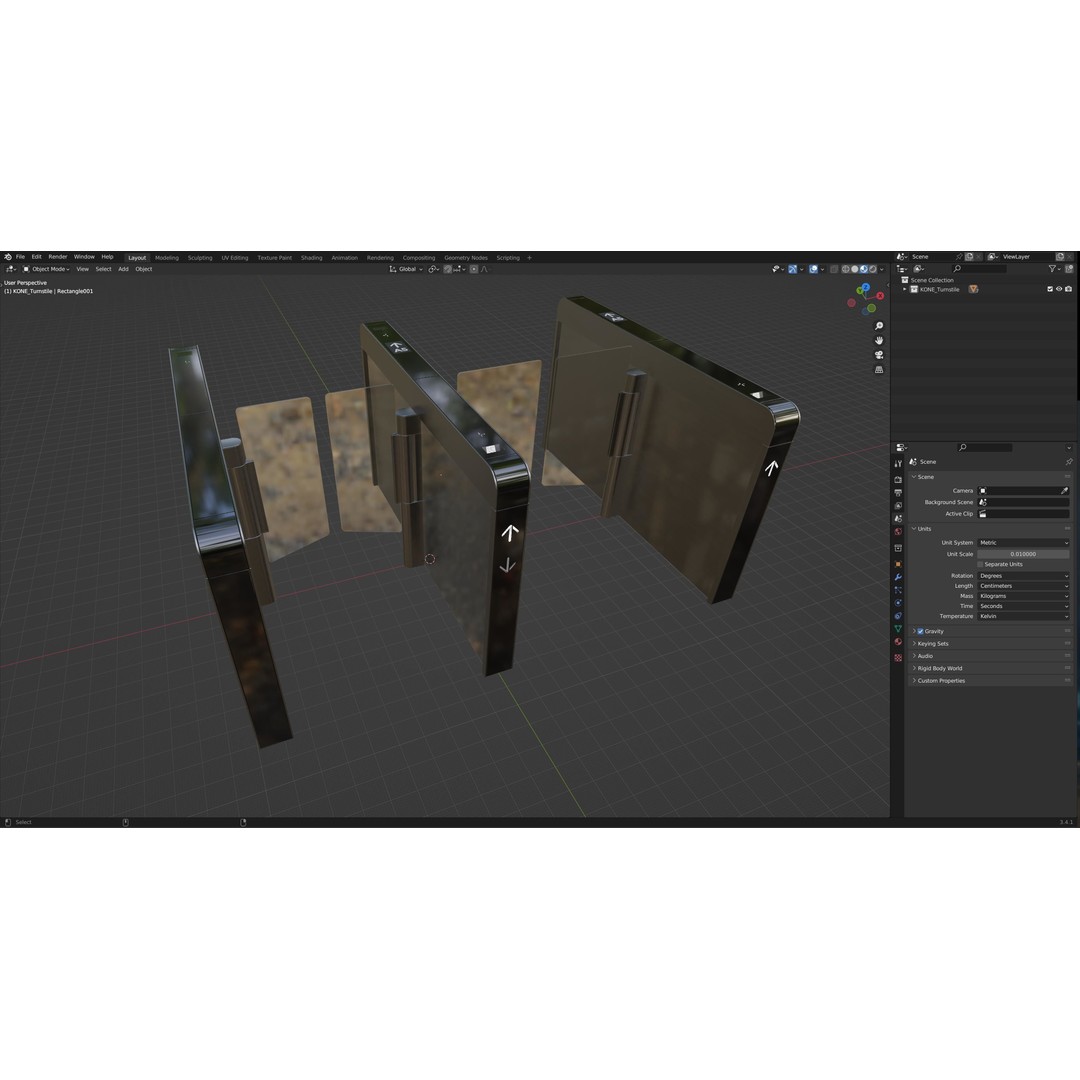 Kone Turnstile 1000 3D Model – High Detail Security Fixture, FBX, Blender - View 9