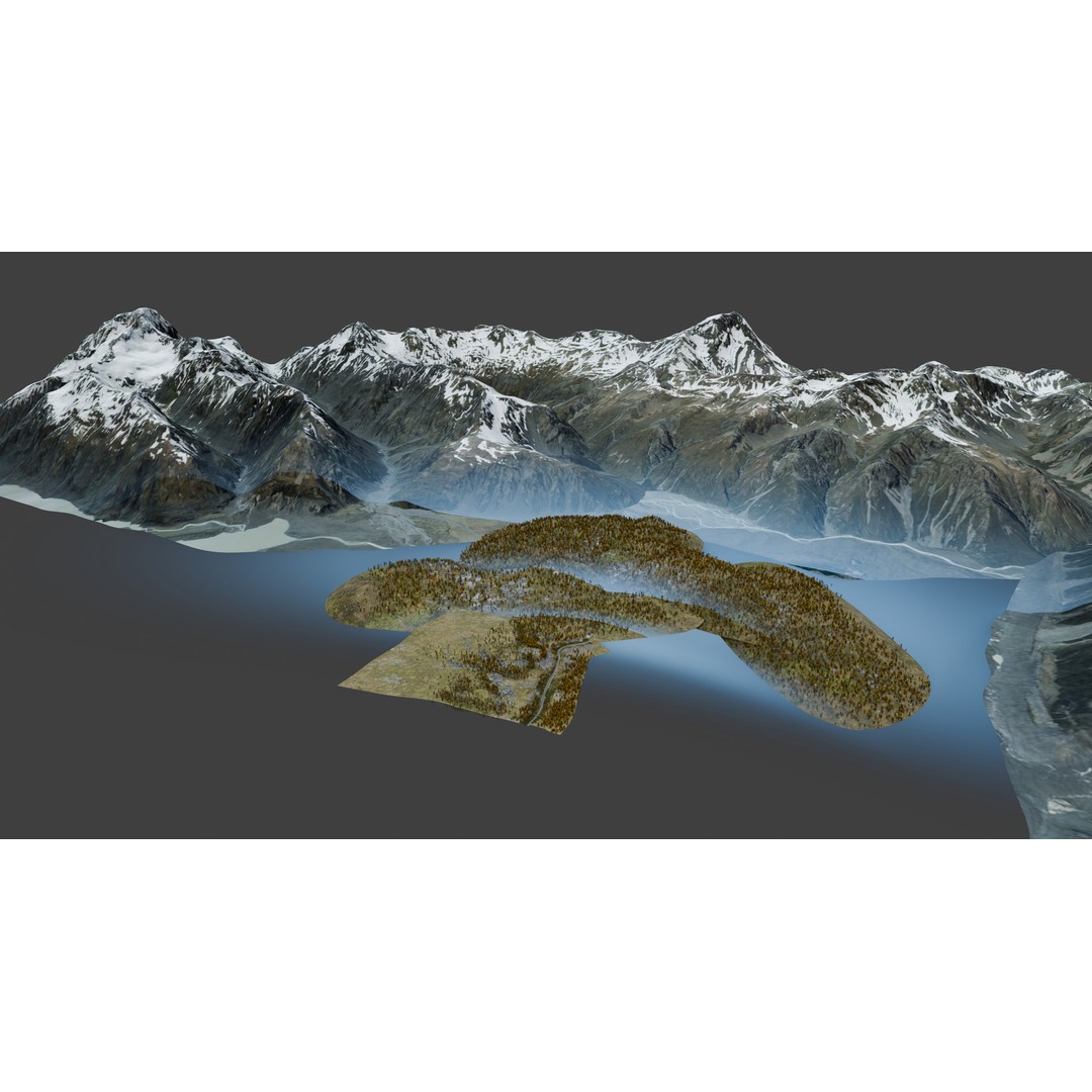 Winding Mountain Road 3D Model – Low Poly Scenic Asset, Blender, FBX - View 12