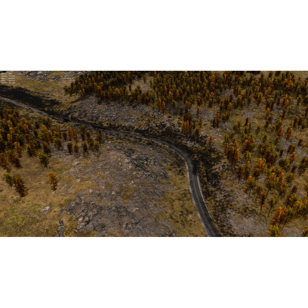 Winding Mountain Road 3D Model – Low Poly Scenic Asset, Blender, FBX - View 18