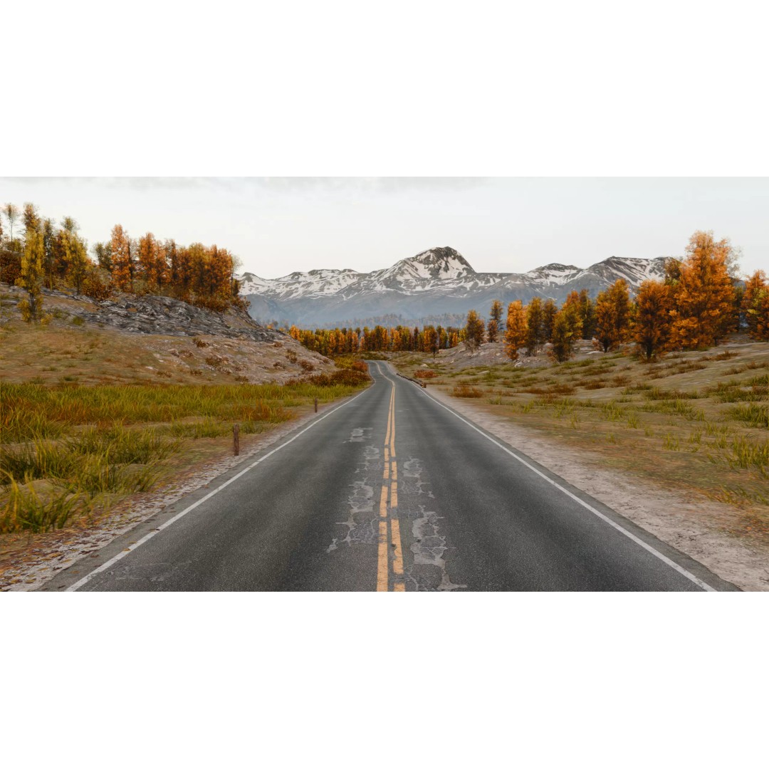 Winding Mountain Road 3D Model – Low Poly Scenic Asset, Blender, FBX - View 2