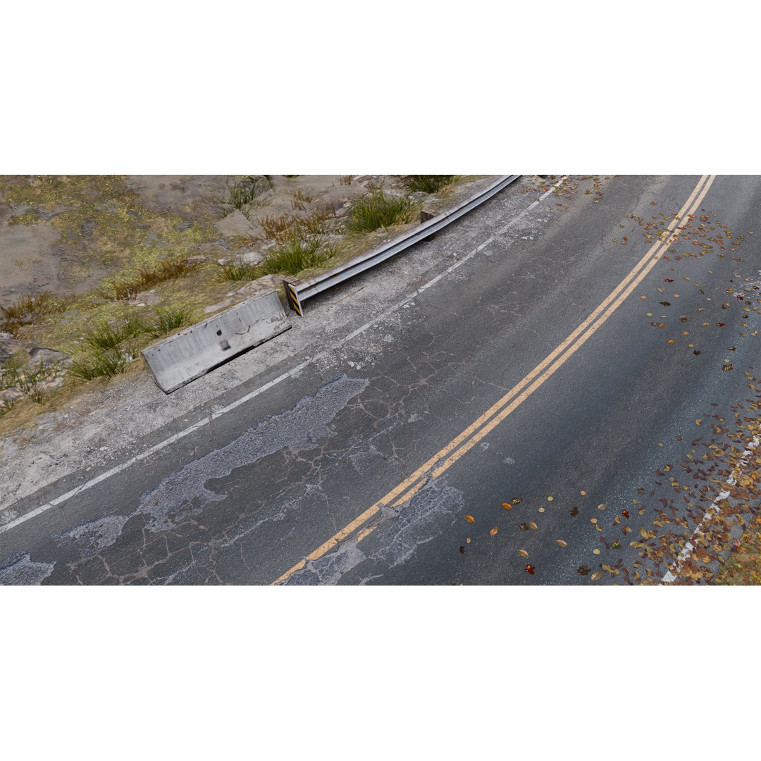 Winding Mountain Road 3D Model – Low Poly Scenic Asset, Blender, FBX - View 4