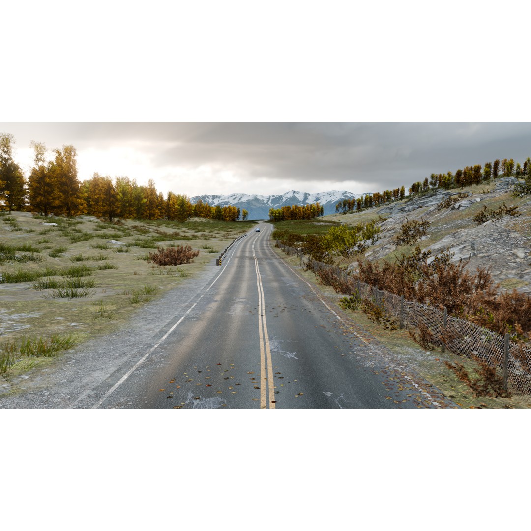 Winding Mountain Road 3D Model – Low Poly Scenic Asset, Blender, FBX - View 6