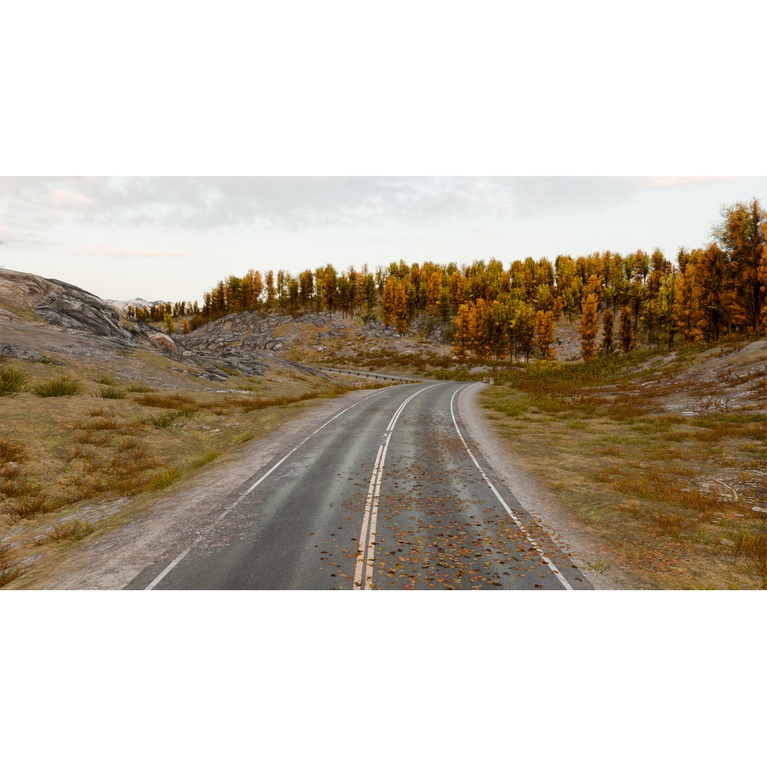 Winding Mountain Road 3D Model – Low Poly Scenic Asset, Blender, FBX - View 8