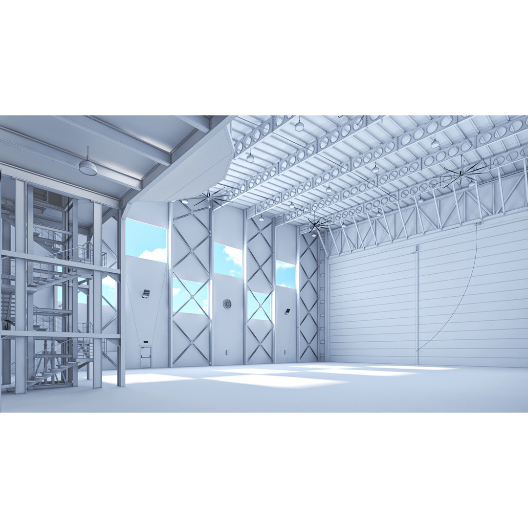 Hangar 3D Model – High-Quality Textured Aircraft Facility, PBR