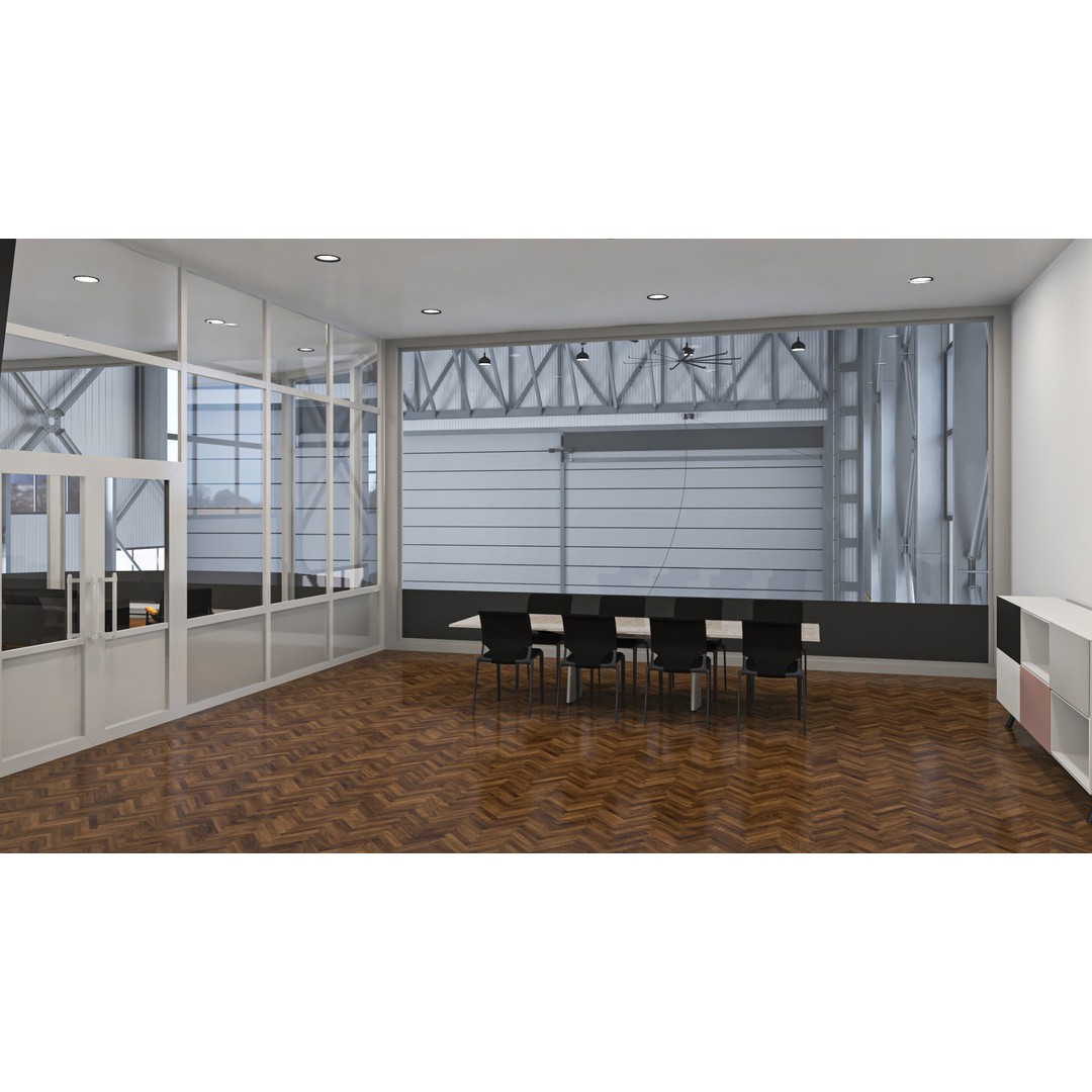 Hangar 3D Model – High-Quality Textured Aircraft Facility, PBR - View 15