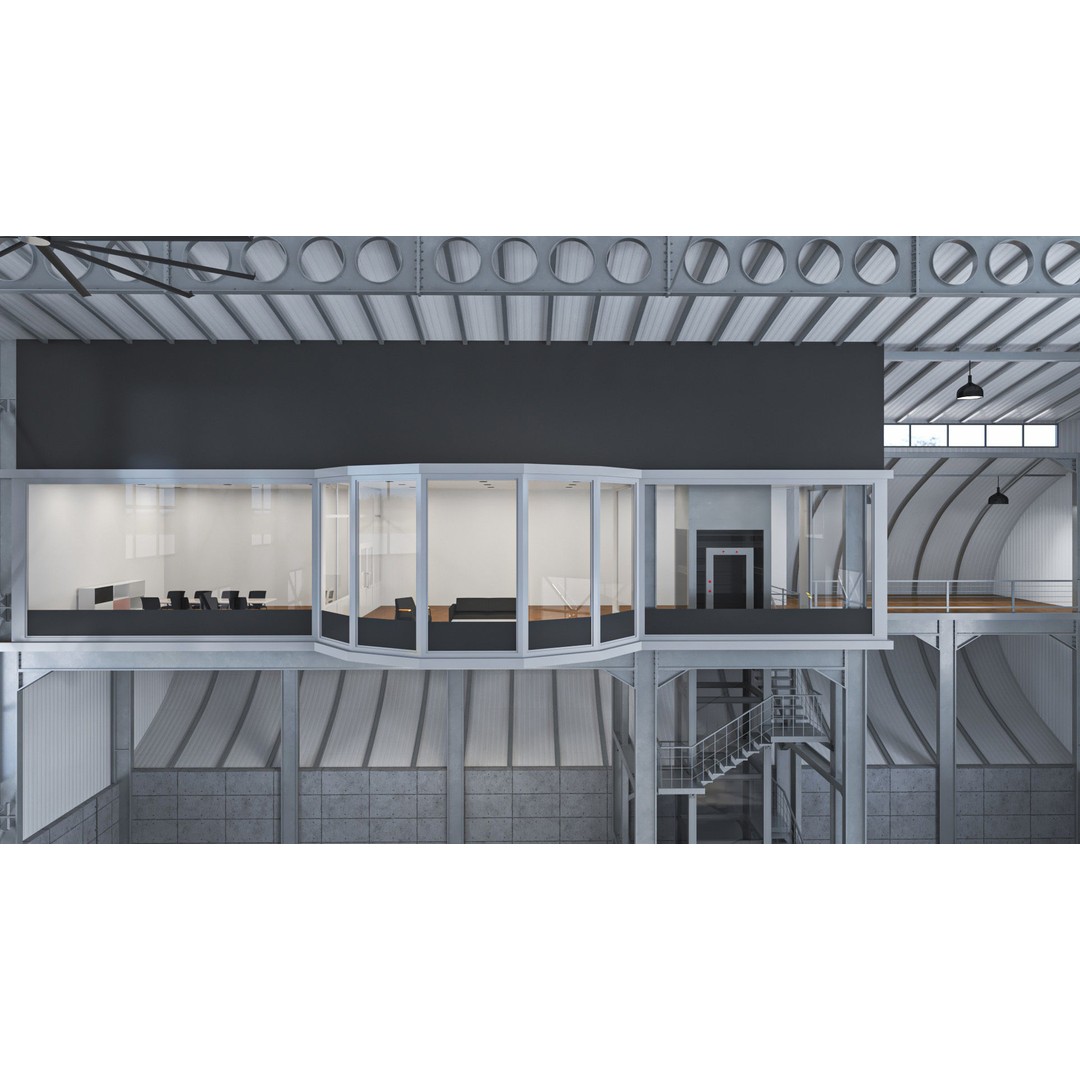 Hangar 3D Model – High-Quality Textured Aircraft Facility, PBR - View 19