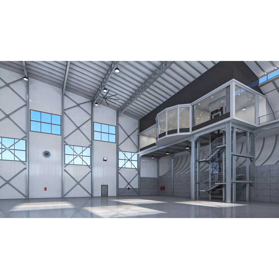 Hangar 3D Model – High-Quality Textured Aircraft Facility, PBR - View 2