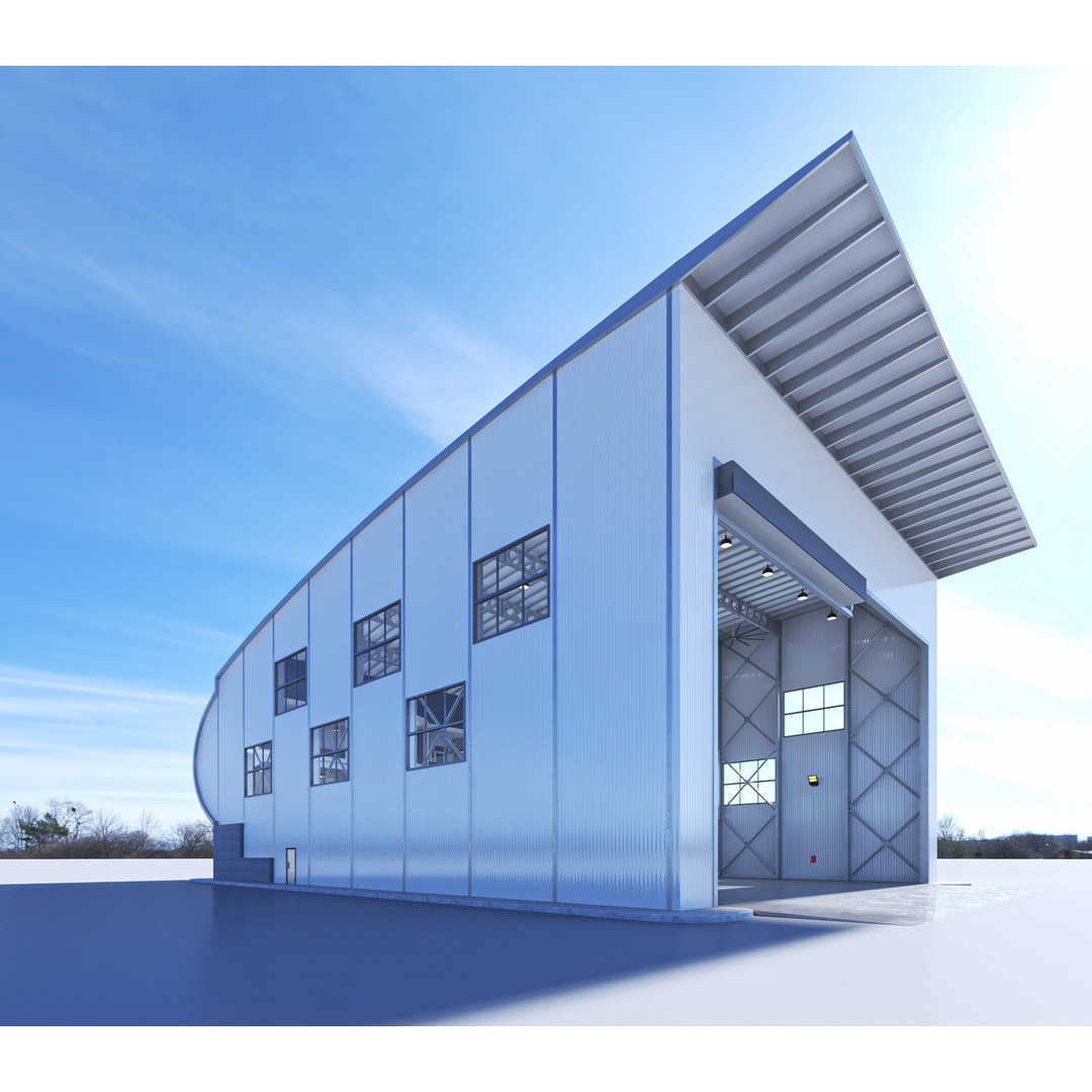 Hangar 3D Model – High-Quality Textured Aircraft Facility, PBR - View 21
