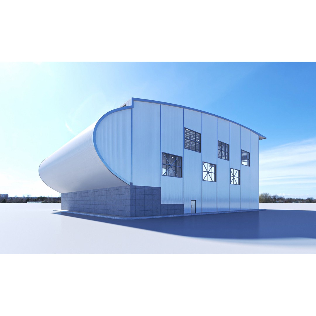 Hangar 3D Model – High-Quality Textured Aircraft Facility, PBR - View 22