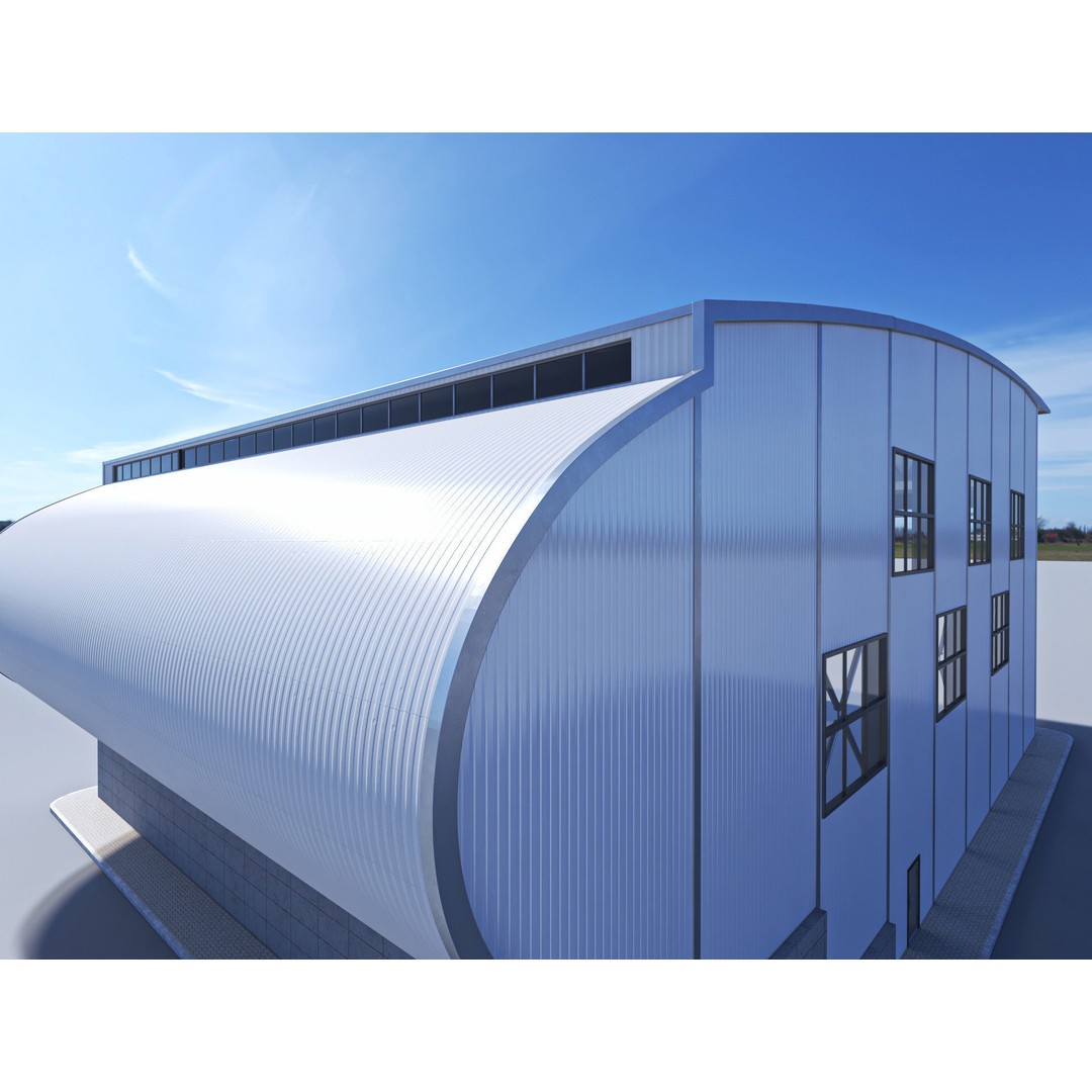 Hangar 3D Model – High-Quality Textured Aircraft Facility, PBR - View 24
