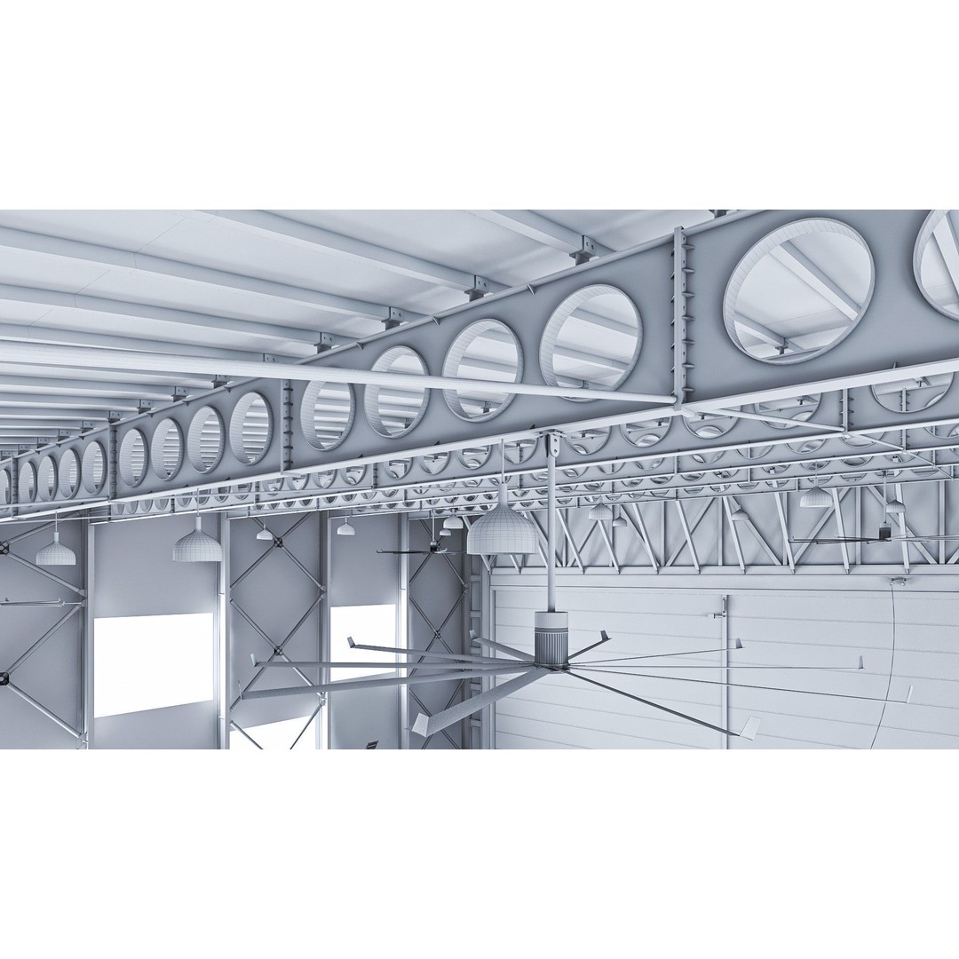 Hangar 3D Model – High-Quality Textured Aircraft Facility, PBR - View 25