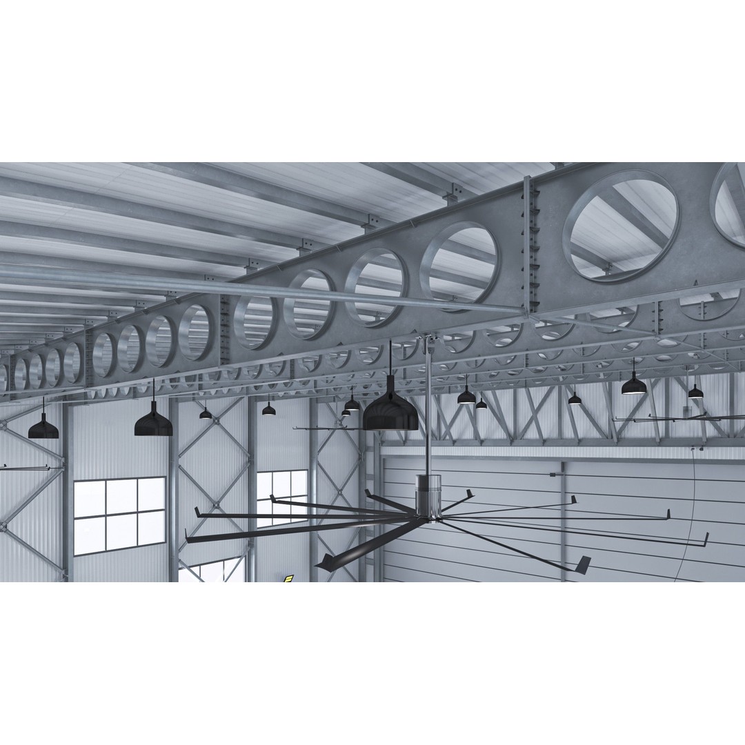 Hangar 3D Model – High-Quality Textured Aircraft Facility, PBR - View 6