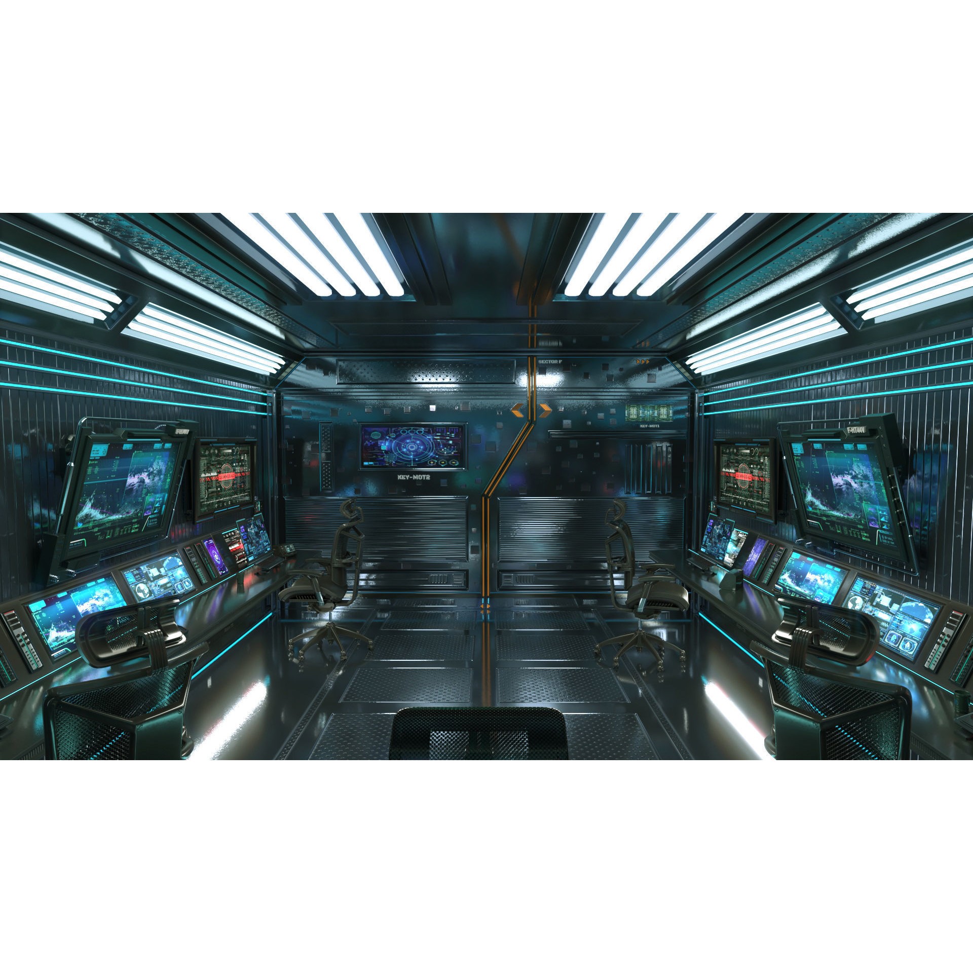 Sci Fi Interior Station Control Panel - Game-Ready 3D Model - View 10