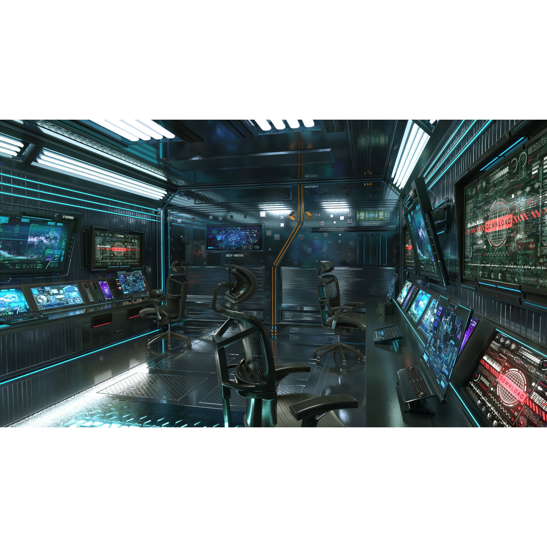 Sci Fi Interior Station Control Panel - Game-Ready 3D Model - View 13