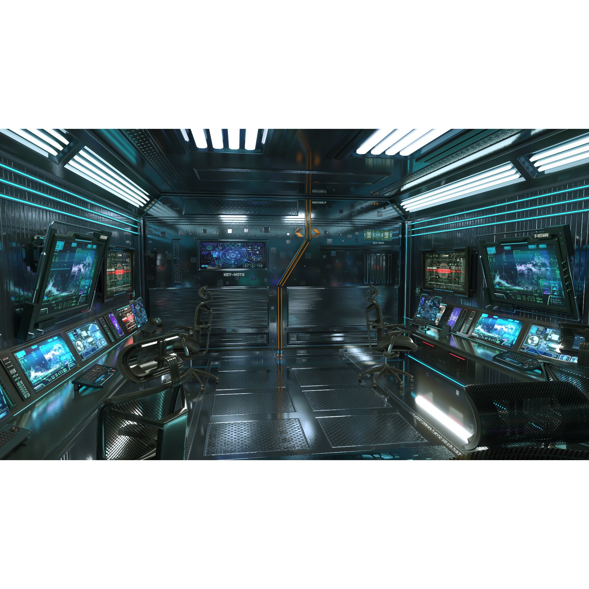 Sci Fi Interior Station Control Panel - Game-Ready 3D Model - View 14