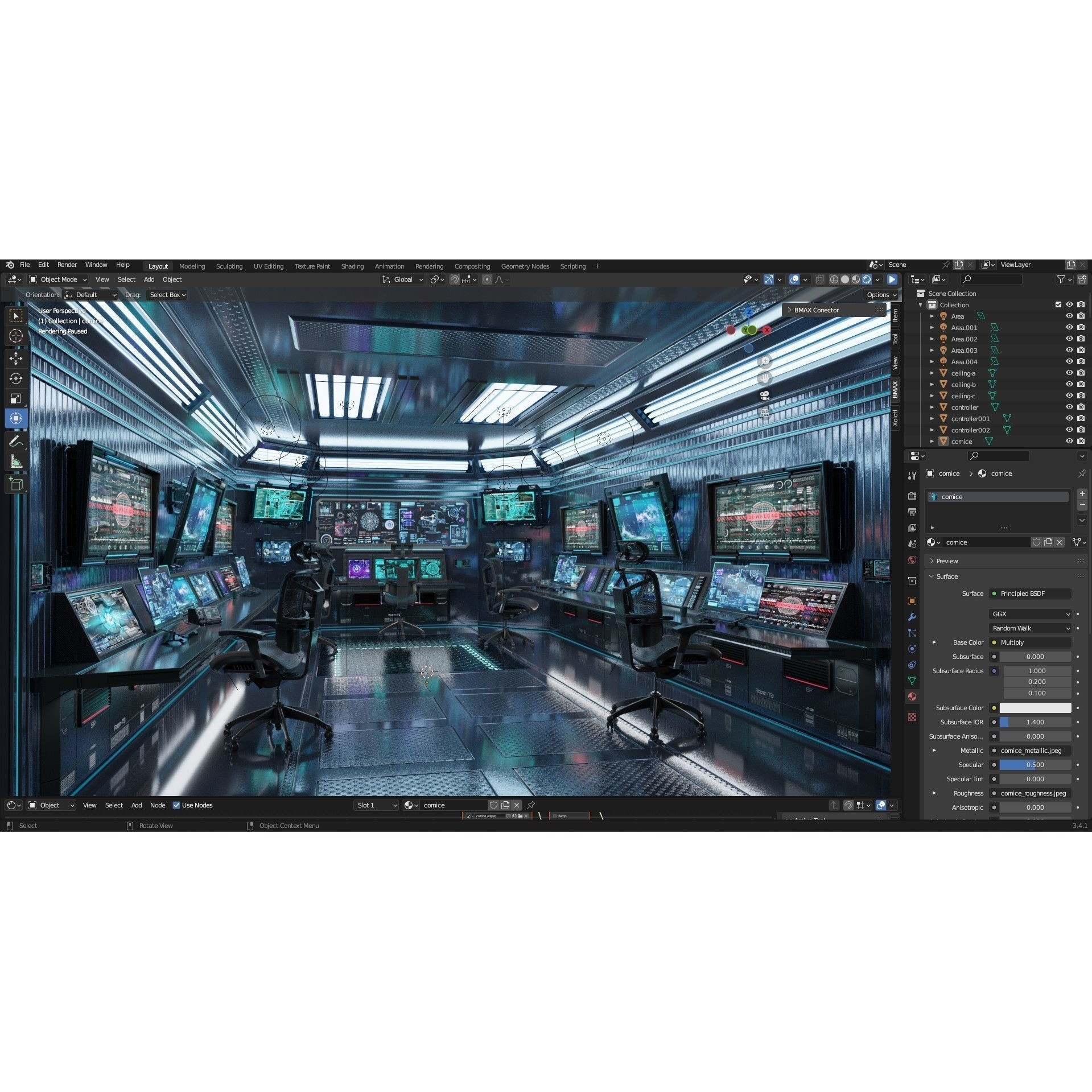 Sci Fi Interior Station Control Panel - Game-Ready 3D Model - View 16