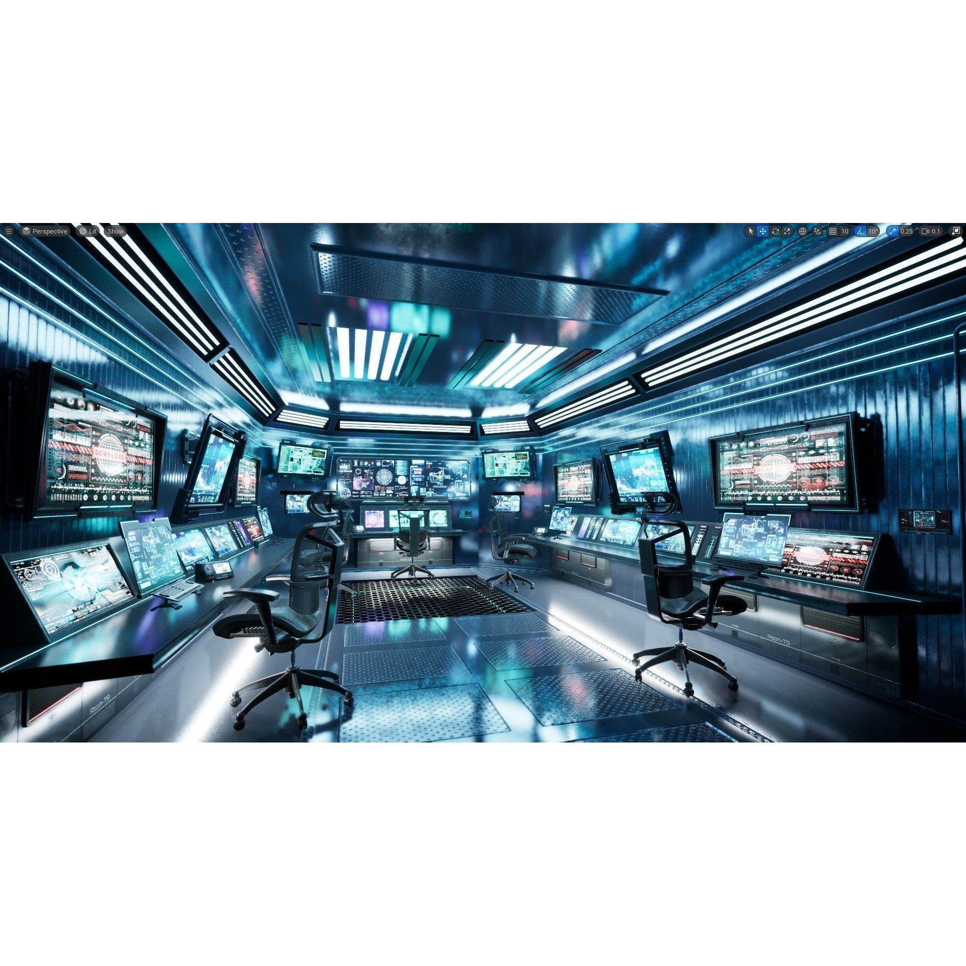 Sci Fi Interior Station Control Panel - Game-Ready 3D Model - View 17