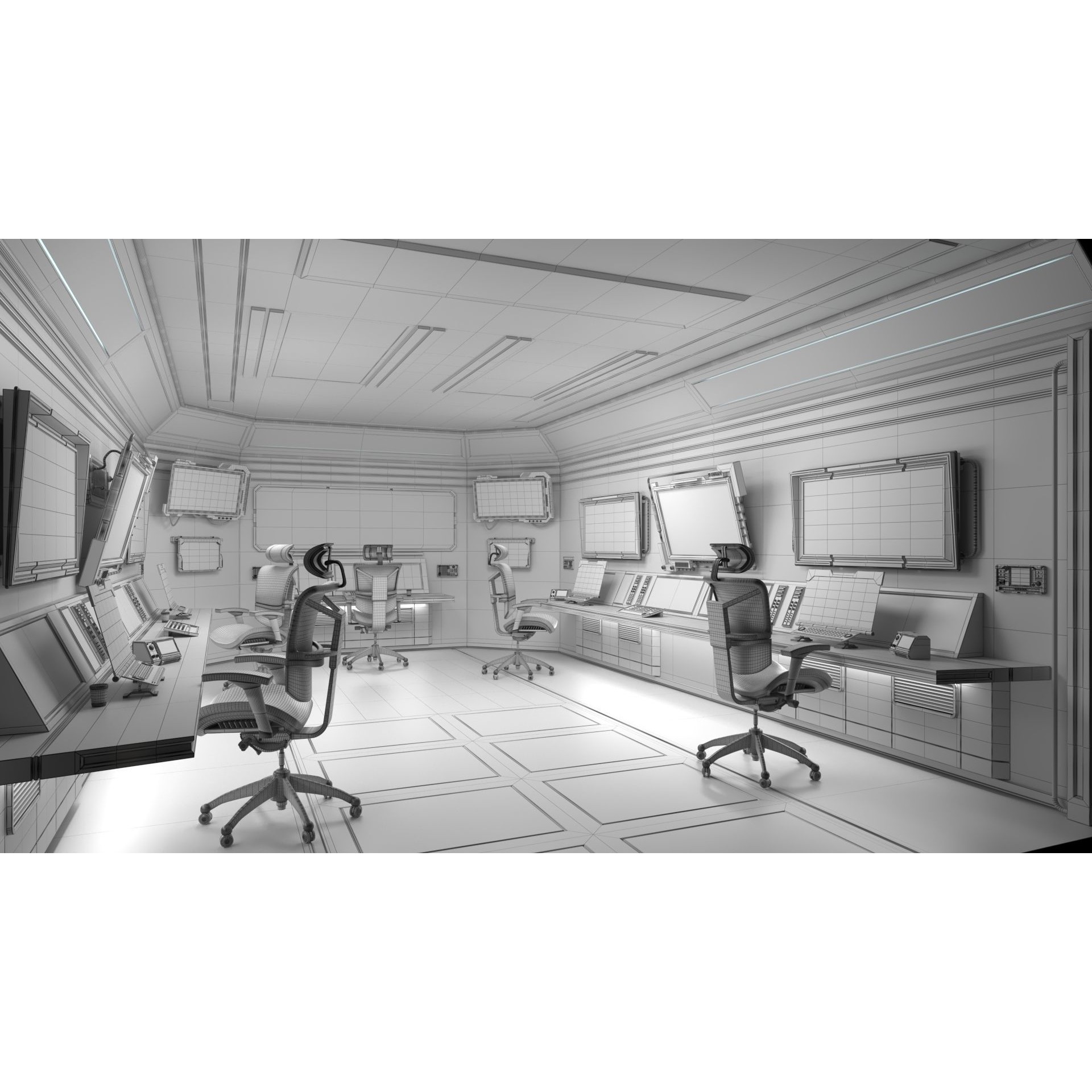 Sci Fi Interior Station Control Panel - Game-Ready 3D Model - View 19