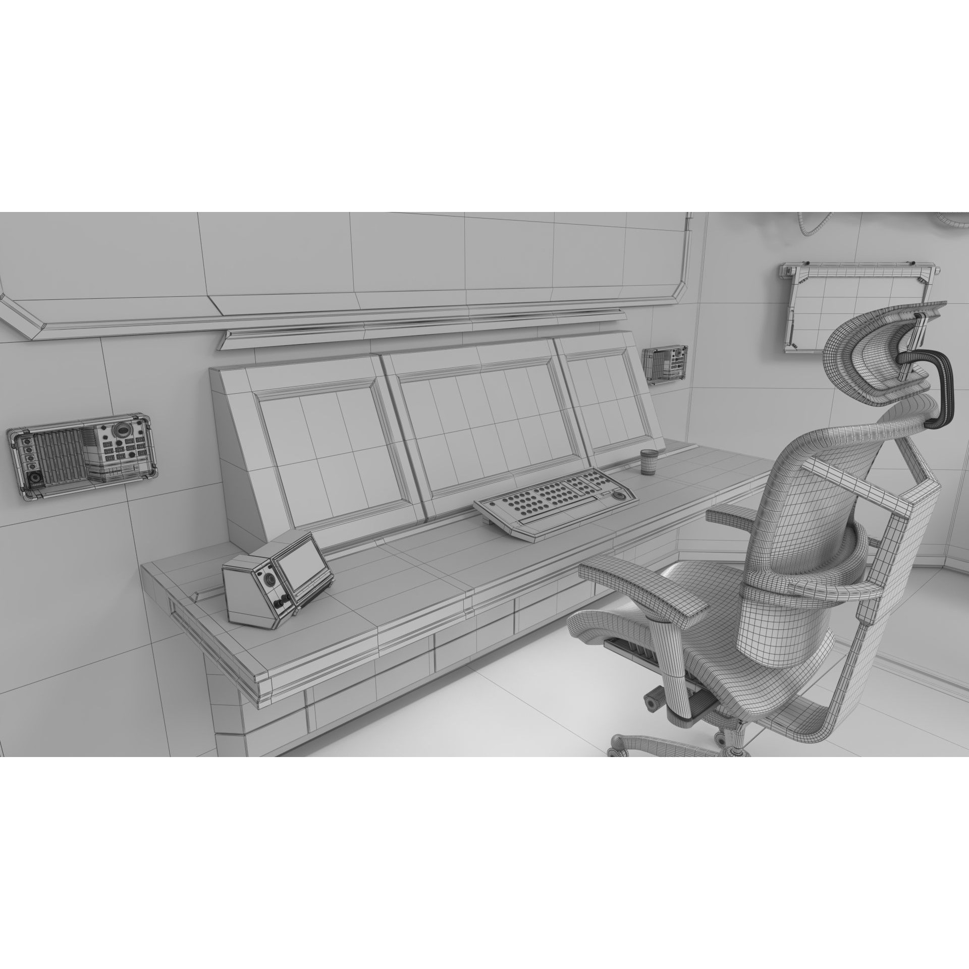 Sci Fi Interior Station Control Panel - Game-Ready 3D Model - View 20