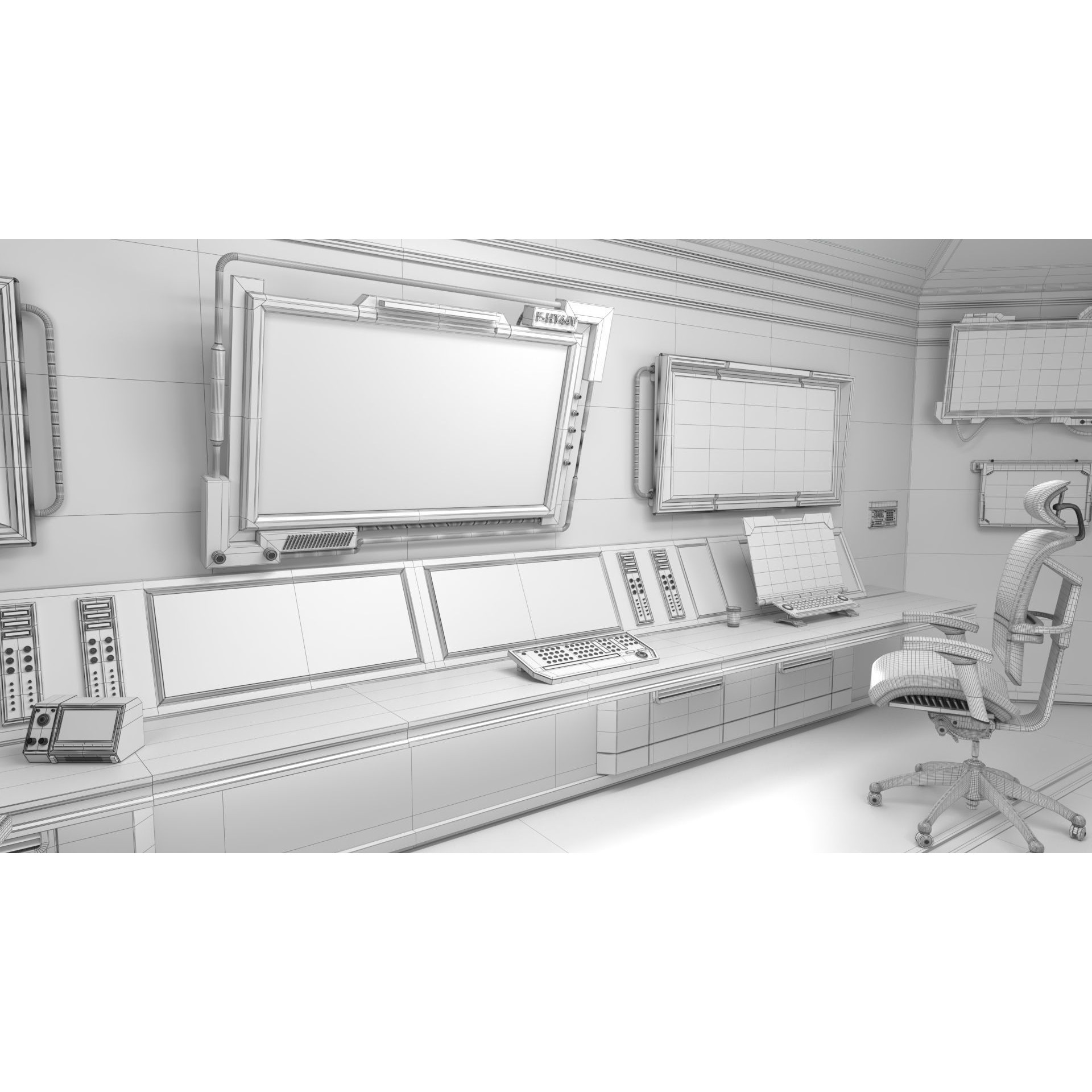 Sci Fi Interior Station Control Panel - Game-Ready 3D Model - View 21