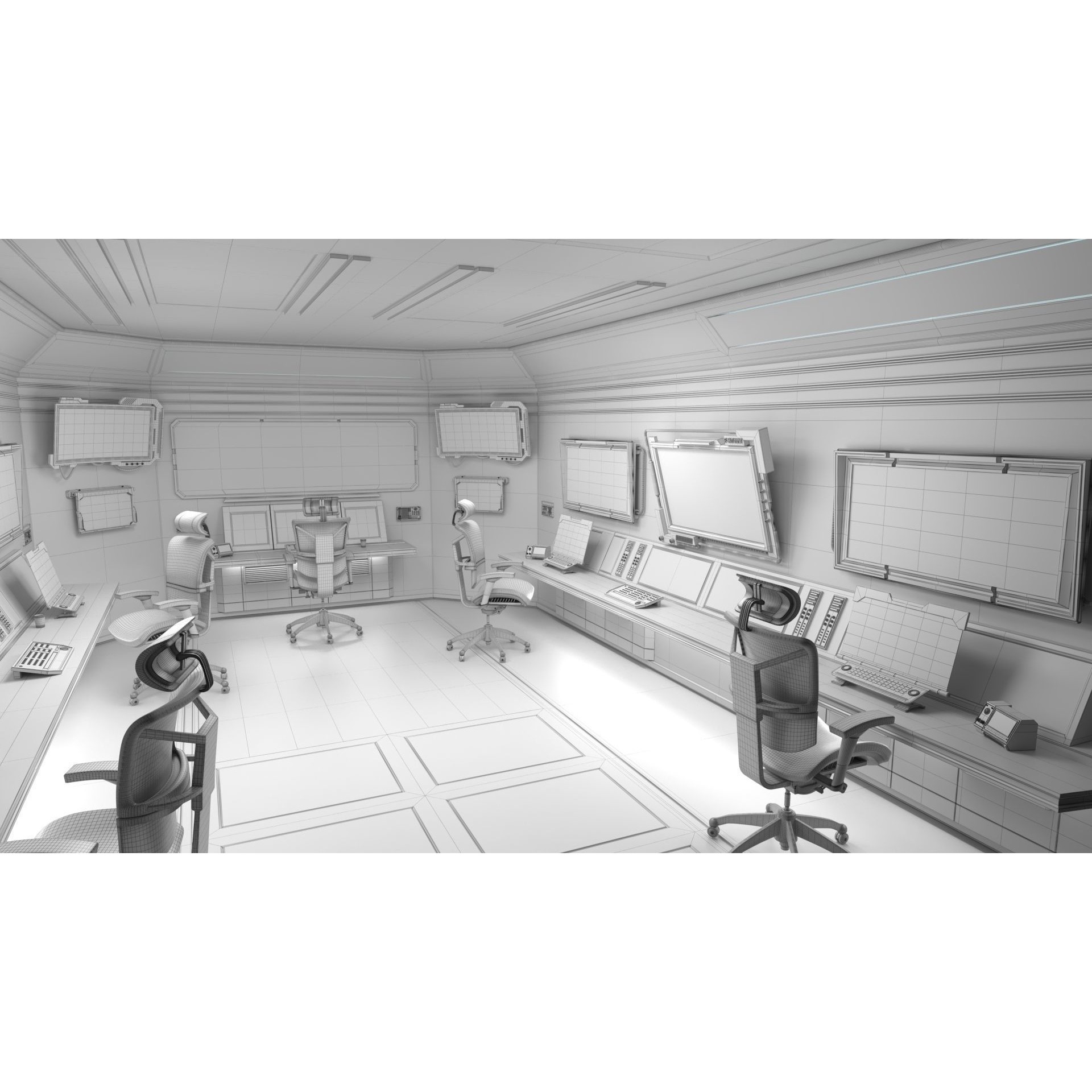 Sci Fi Interior Station Control Panel - Game-Ready 3D Model - View 22