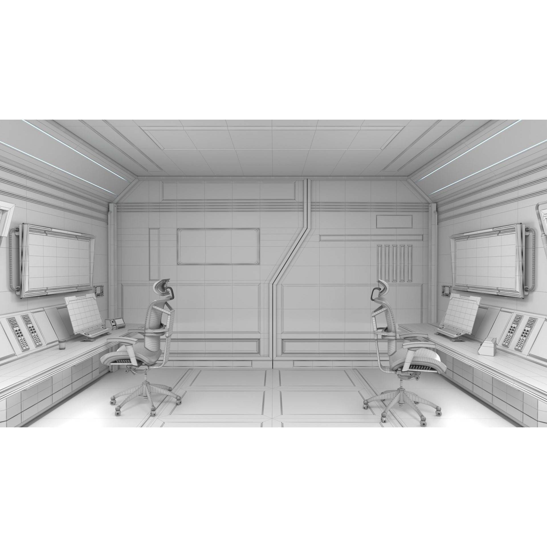 Sci Fi Interior Station Control Panel - Game-Ready 3D Model - View 23
