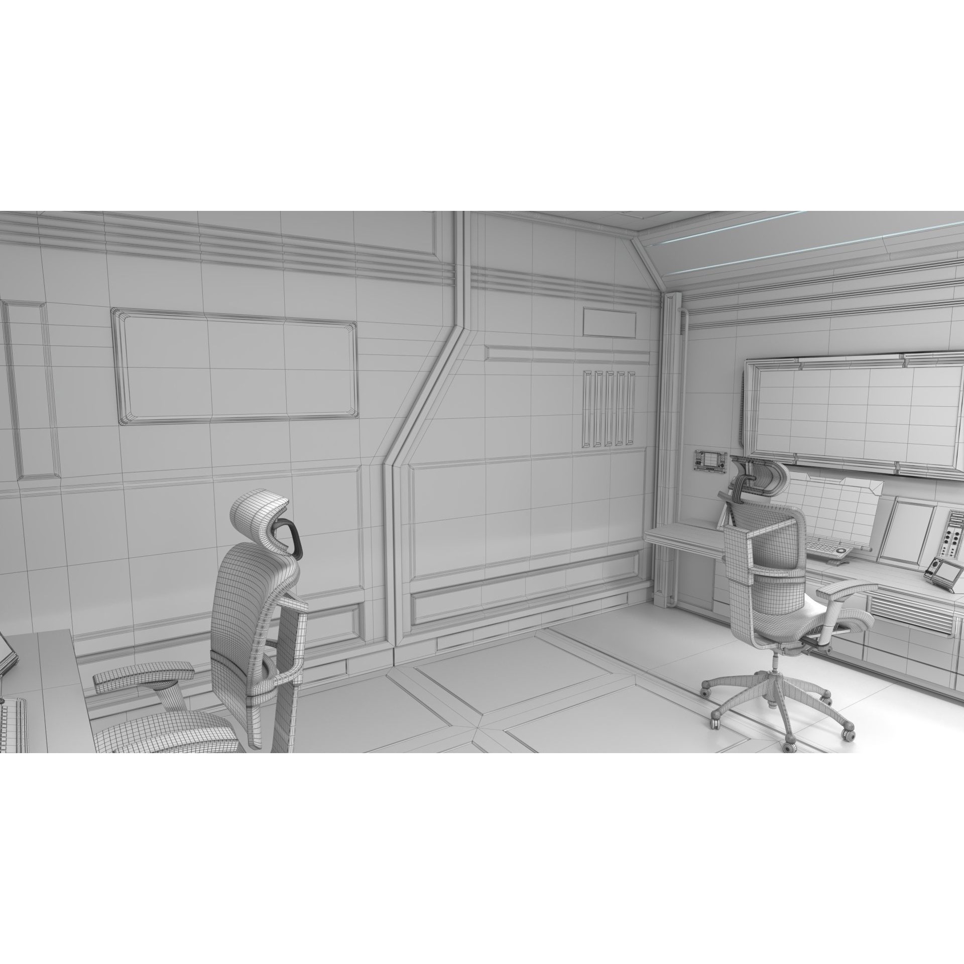 Sci Fi Interior Station Control Panel - Game-Ready 3D Model - View 24