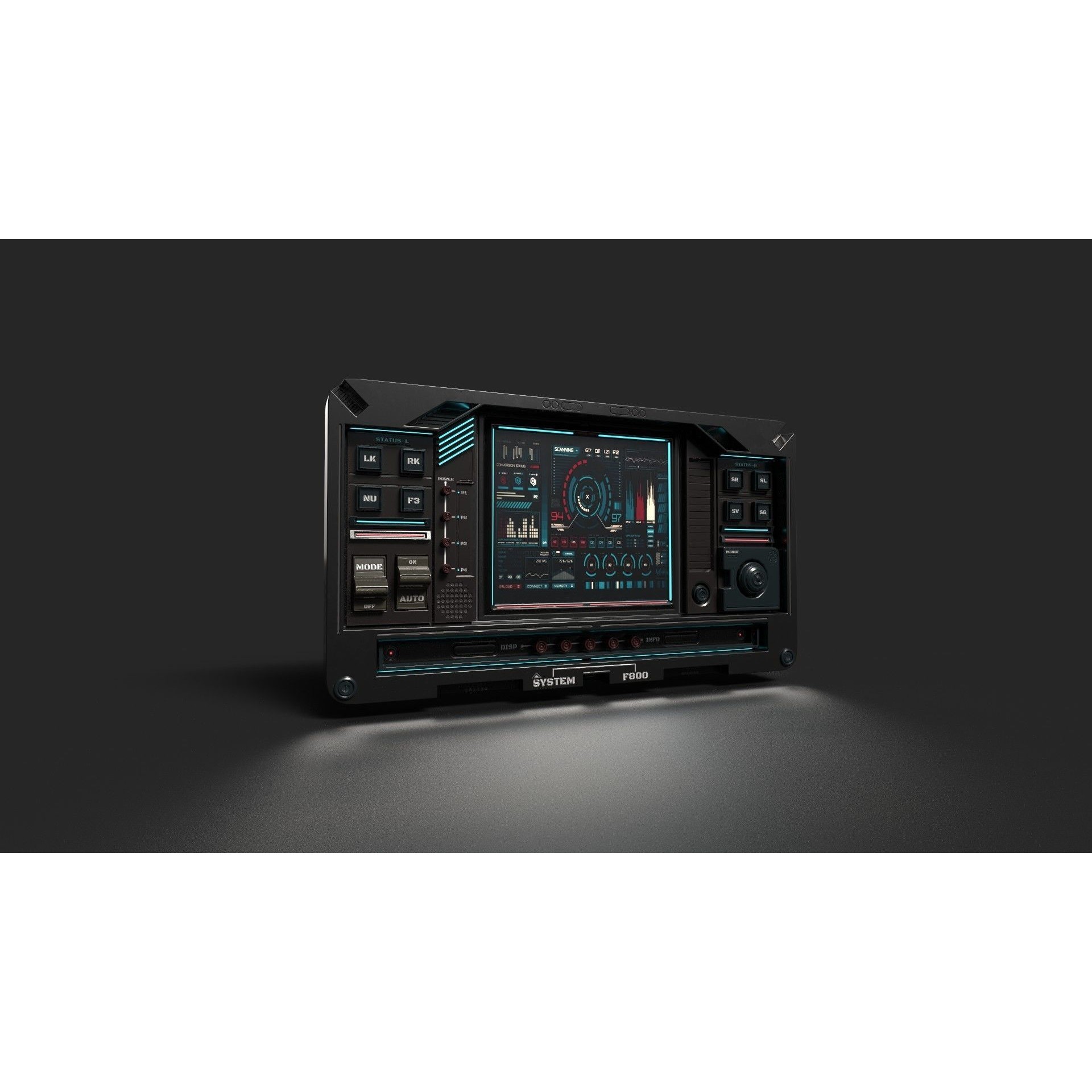 Sci Fi Interior Station Control Panel - Game-Ready 3D Model - View 26