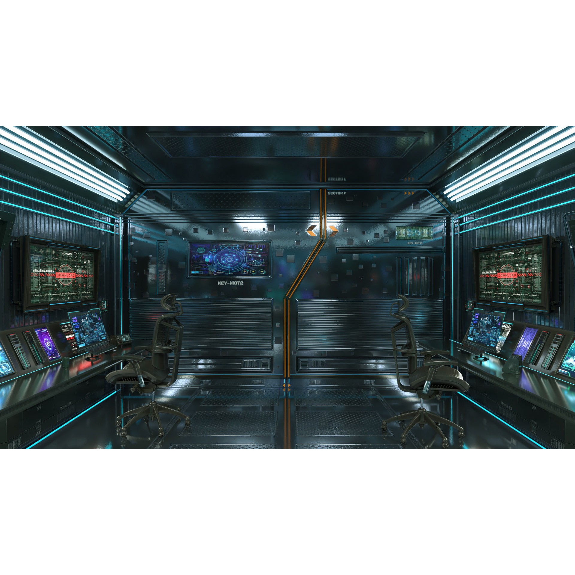 Sci Fi Interior Station Control Panel - Game-Ready 3D Model - View 8