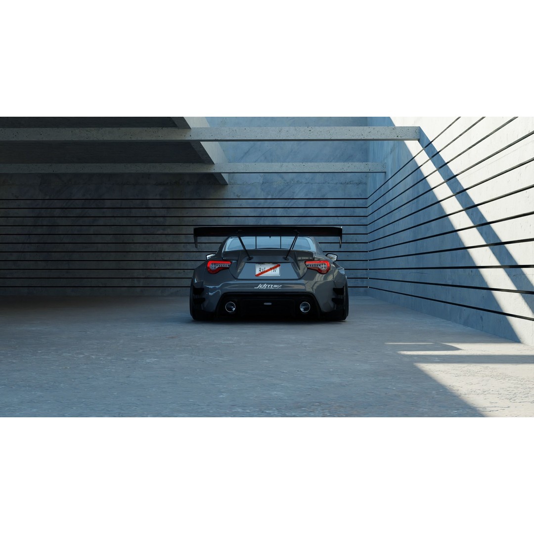 Car Lighting Scene 3D Model – Optimized Blender Asset with PBR Textures - View 3