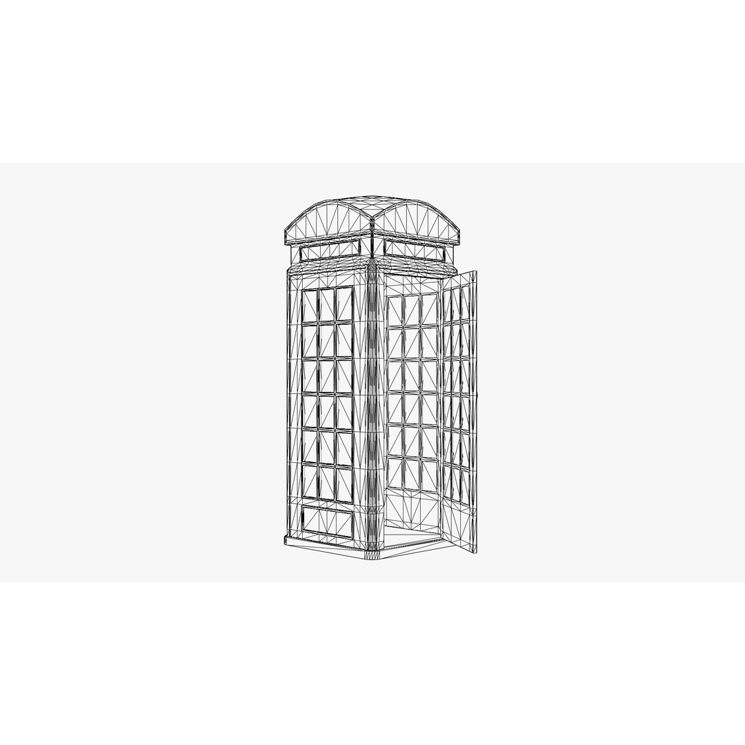 Telephone Booth 3D Model – Low Poly PBR Game Asset, FBX, OBJ - View 14