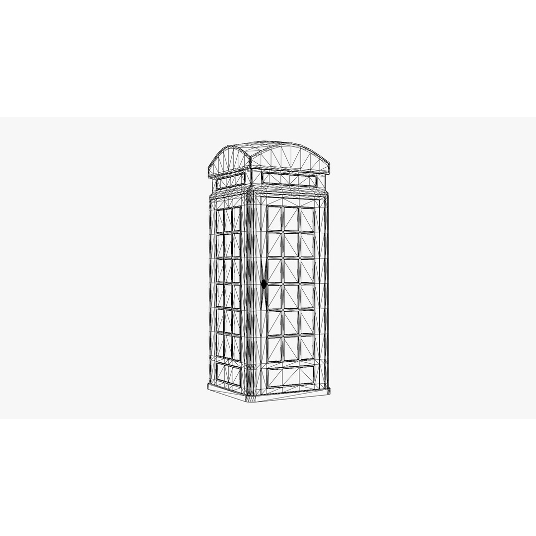 Telephone Booth 3D Model – Low Poly PBR Game Asset, FBX, OBJ - View 6